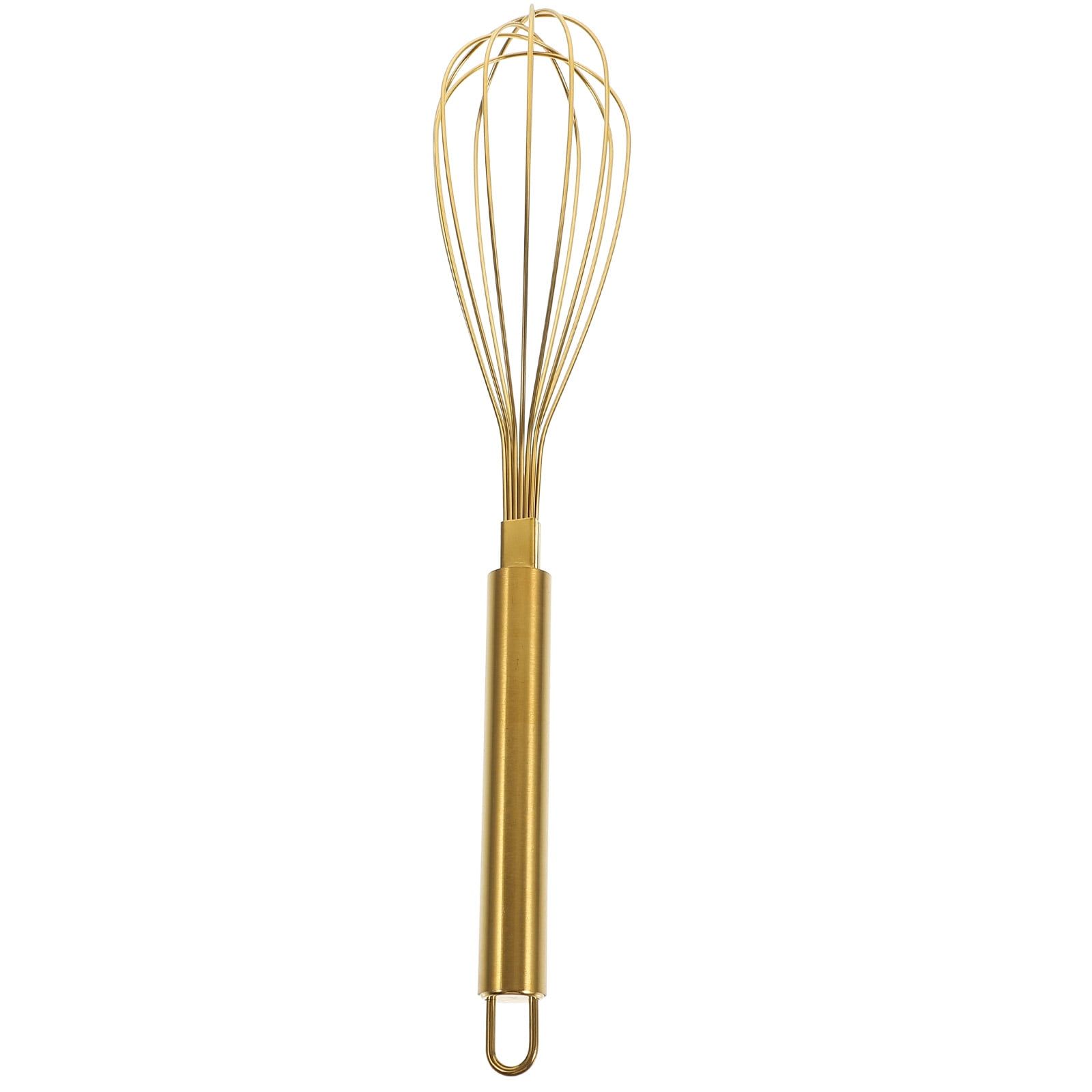 Gold Stainless Steel Balloon Whisk for Cooking and Baking