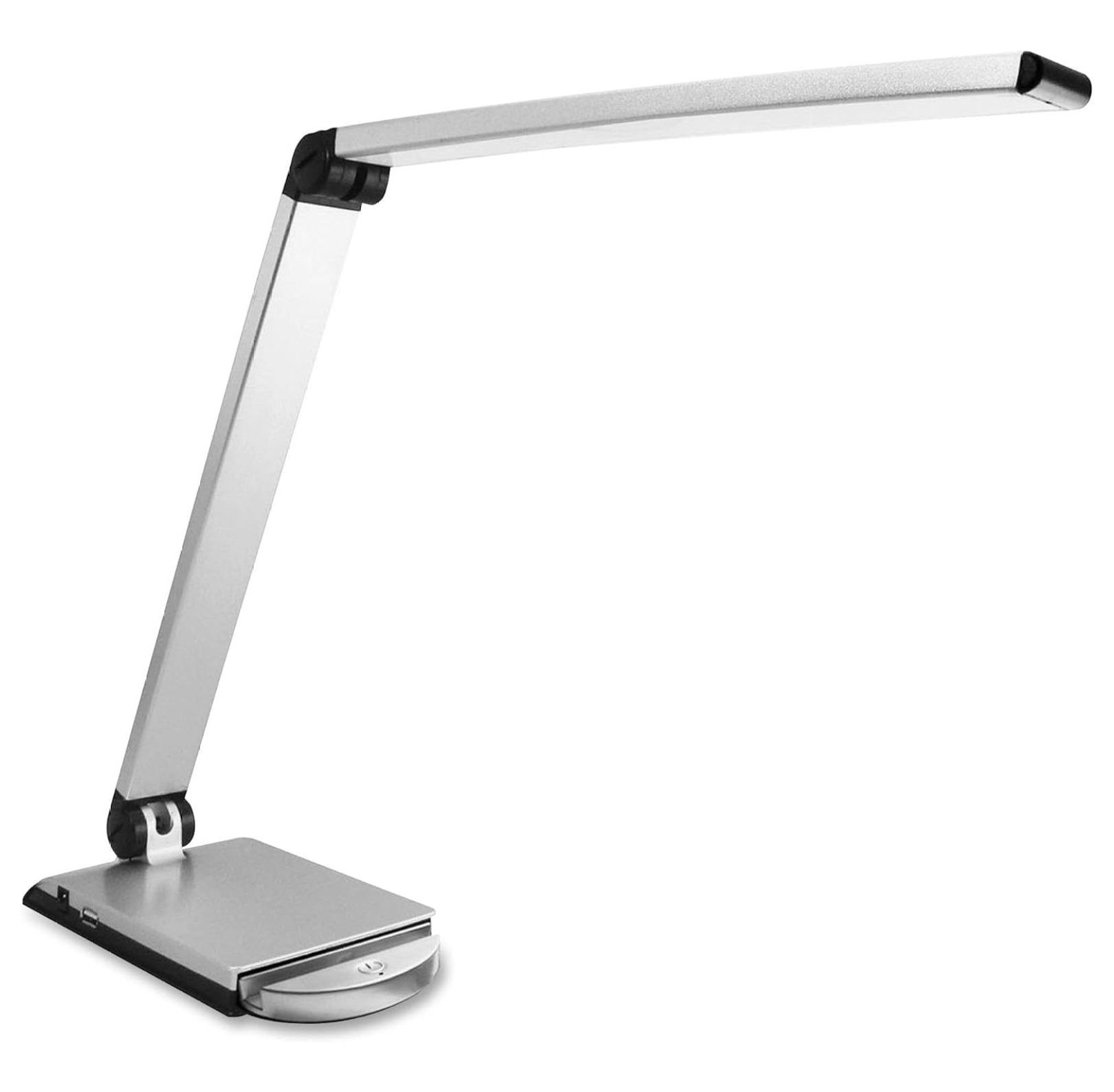 Silver Adjustable LED Desk Task Light with USB Port