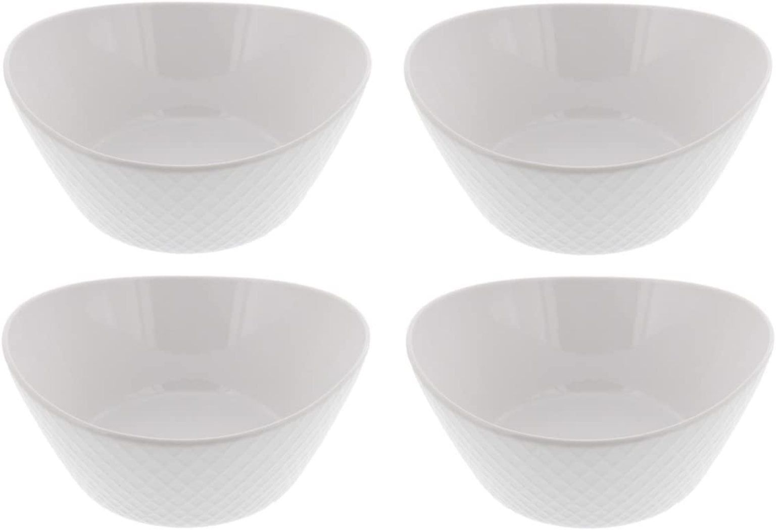 Classic White Porcelain 4-Piece Round Serving Bowl Set