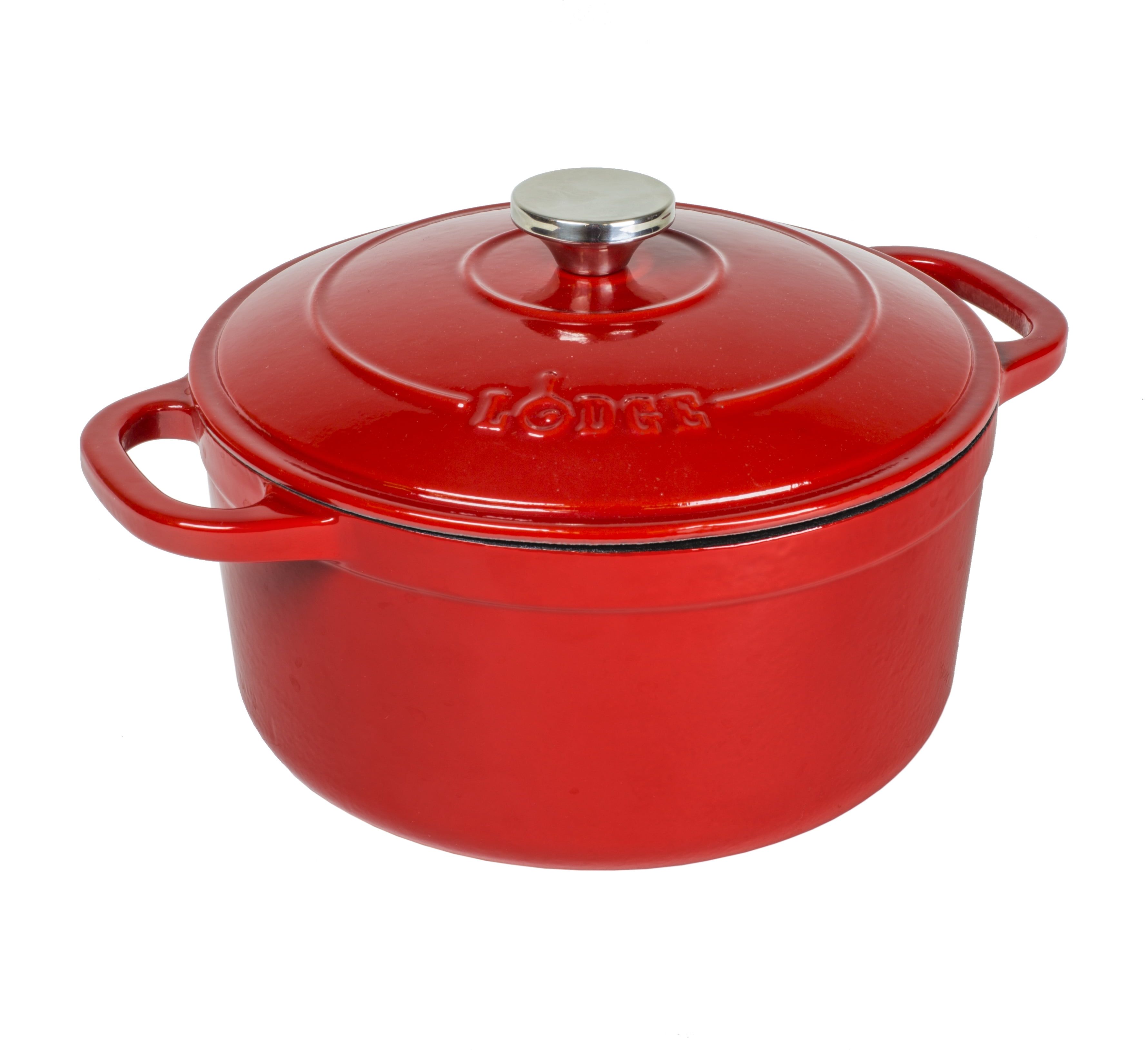 Lodge 5.5 Quart Red Enameled Cast Iron Dutch Oven