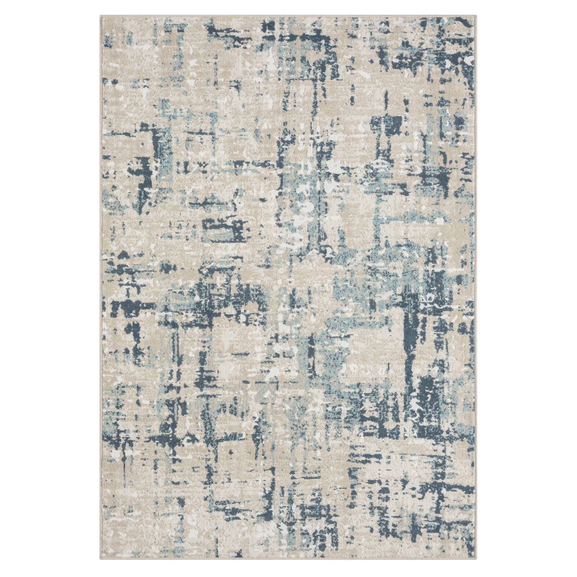 Arcady Blue and Beige Abstract Rectangular Area Rug