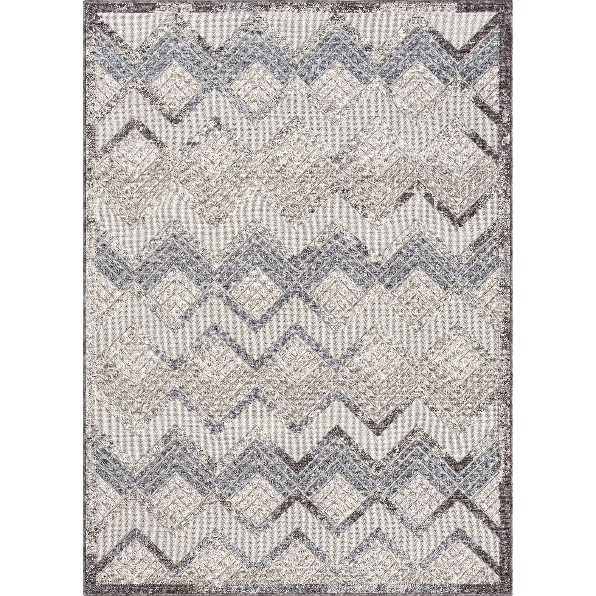 Winona Ivory Geometric 8' x 9' Synthetic Stain-Resistant Area Rug