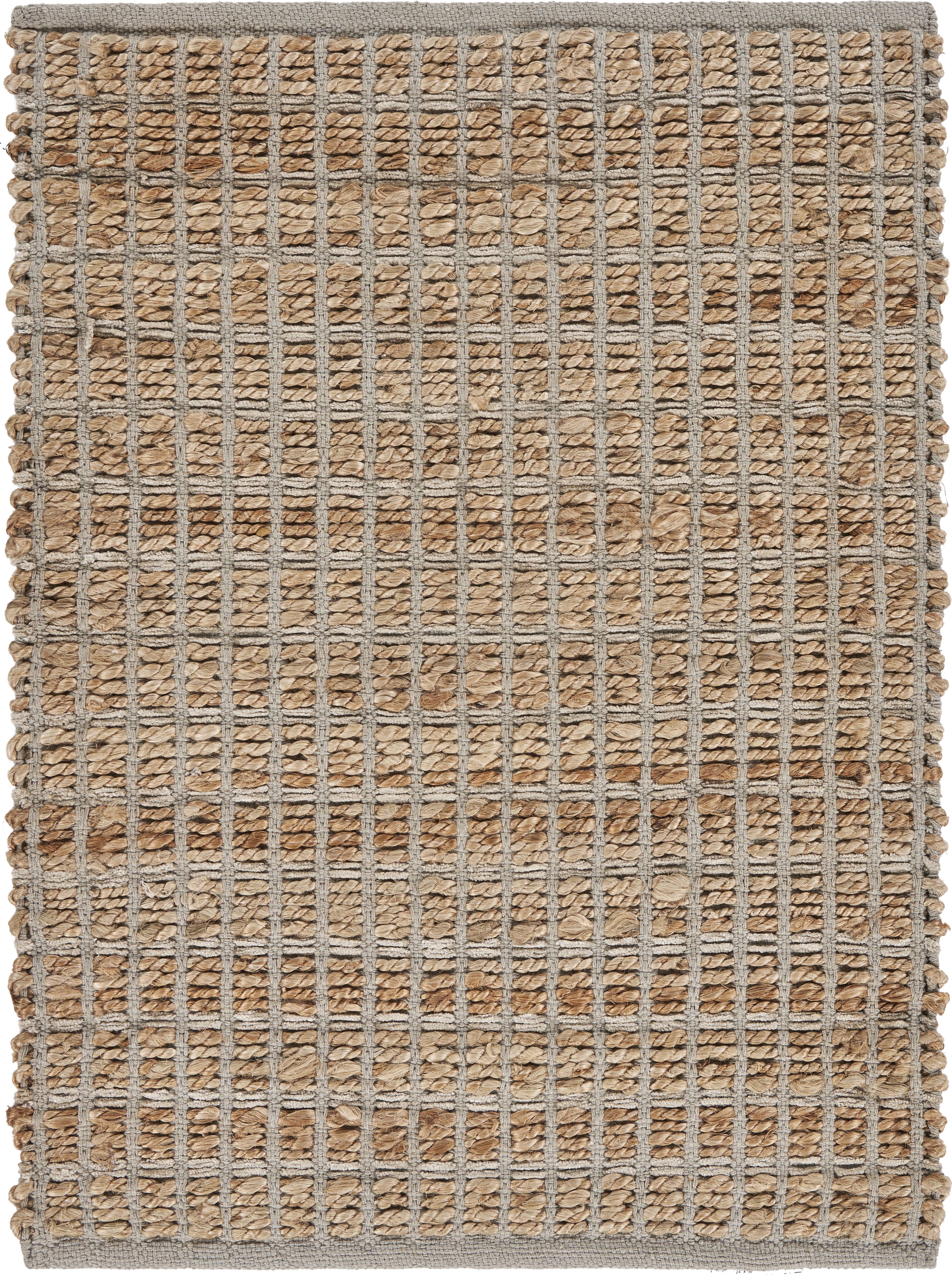 Handmade Braided Geometric Chenille Rug Gray 5' x 7'