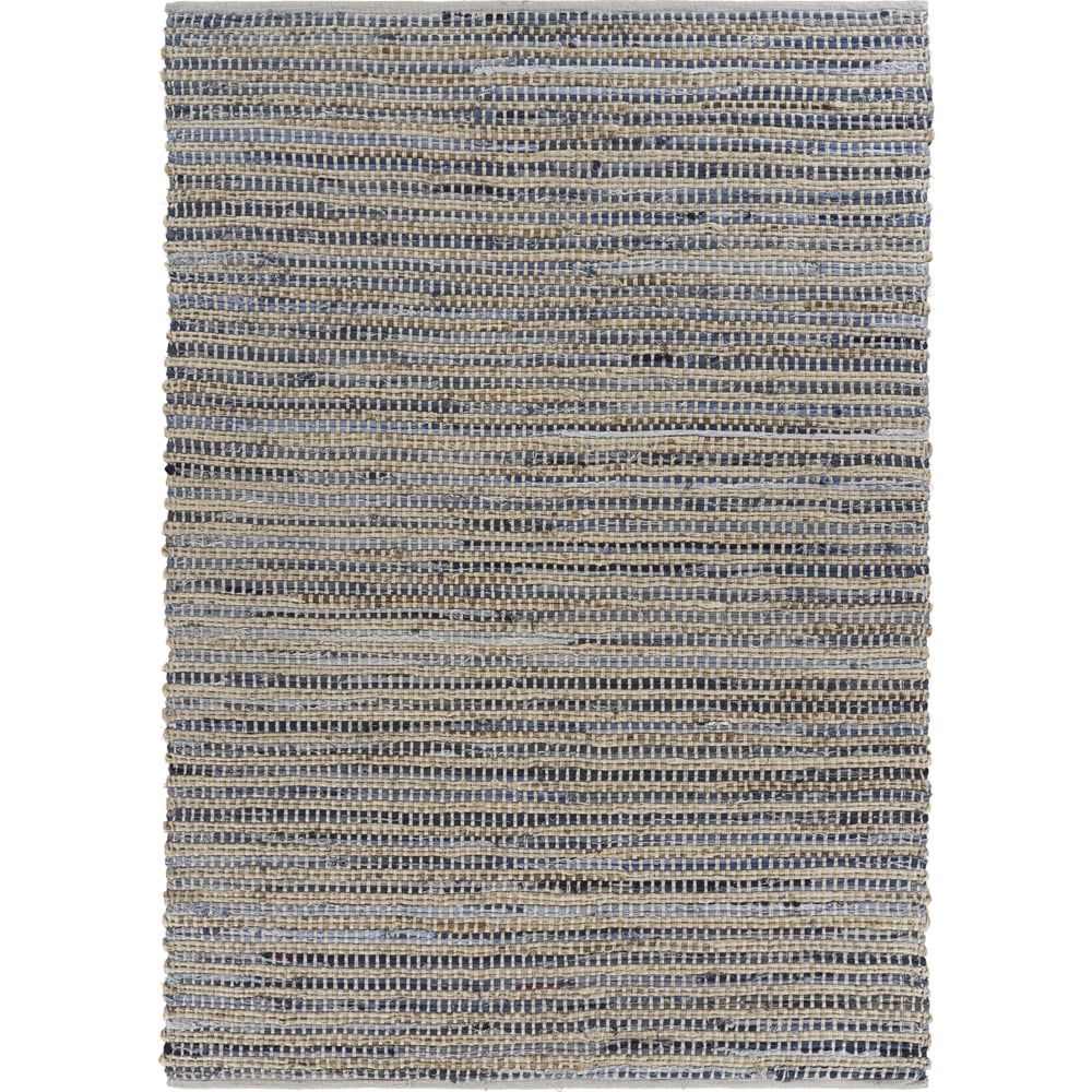 Coastal Breeze Blue Cotton Blend 5' x 7' Handmade Area Rug