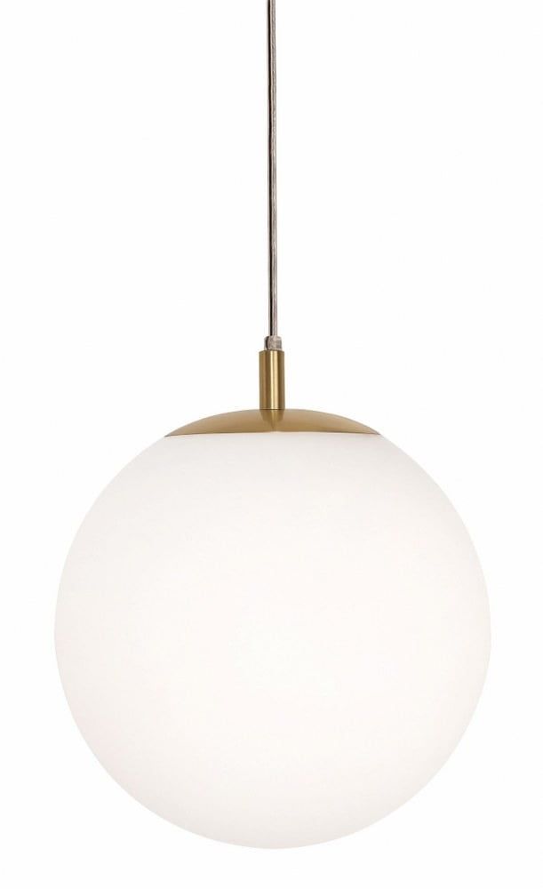 Loretto Satin Brass Modern Globe Pendant Light 11.8"