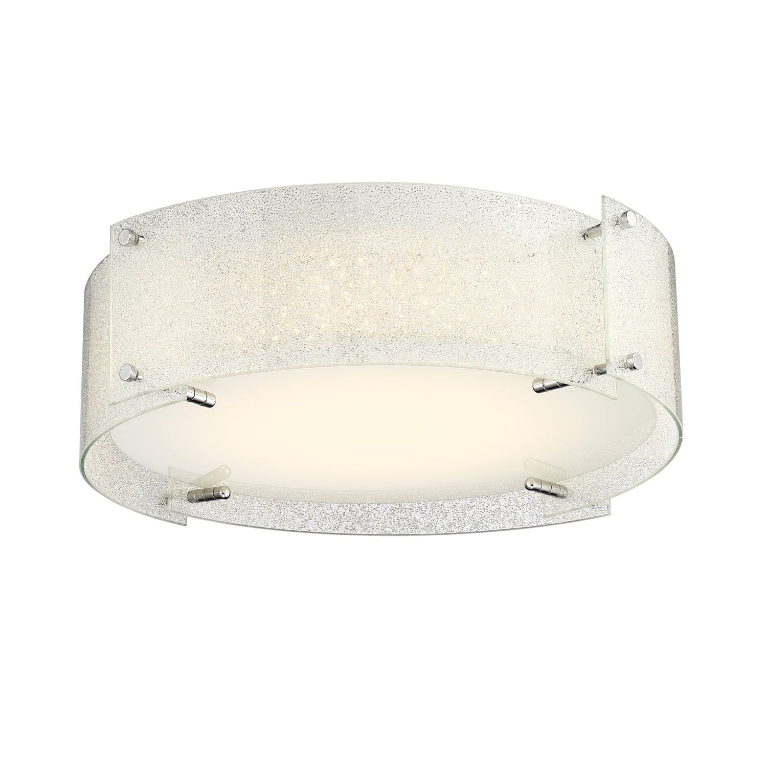 Kaelin Chrome Diamond Glass LED Flush Mount Ceiling Light