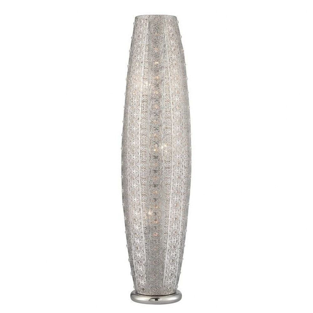 Masura Polished Nickel Metal 3-Light 43" Floor Lamp