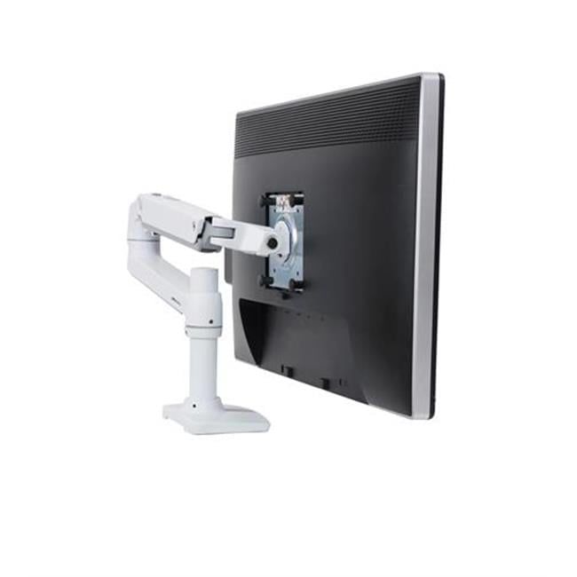 White Adjustable Desk Mount for Monitors Up to 34 Inches