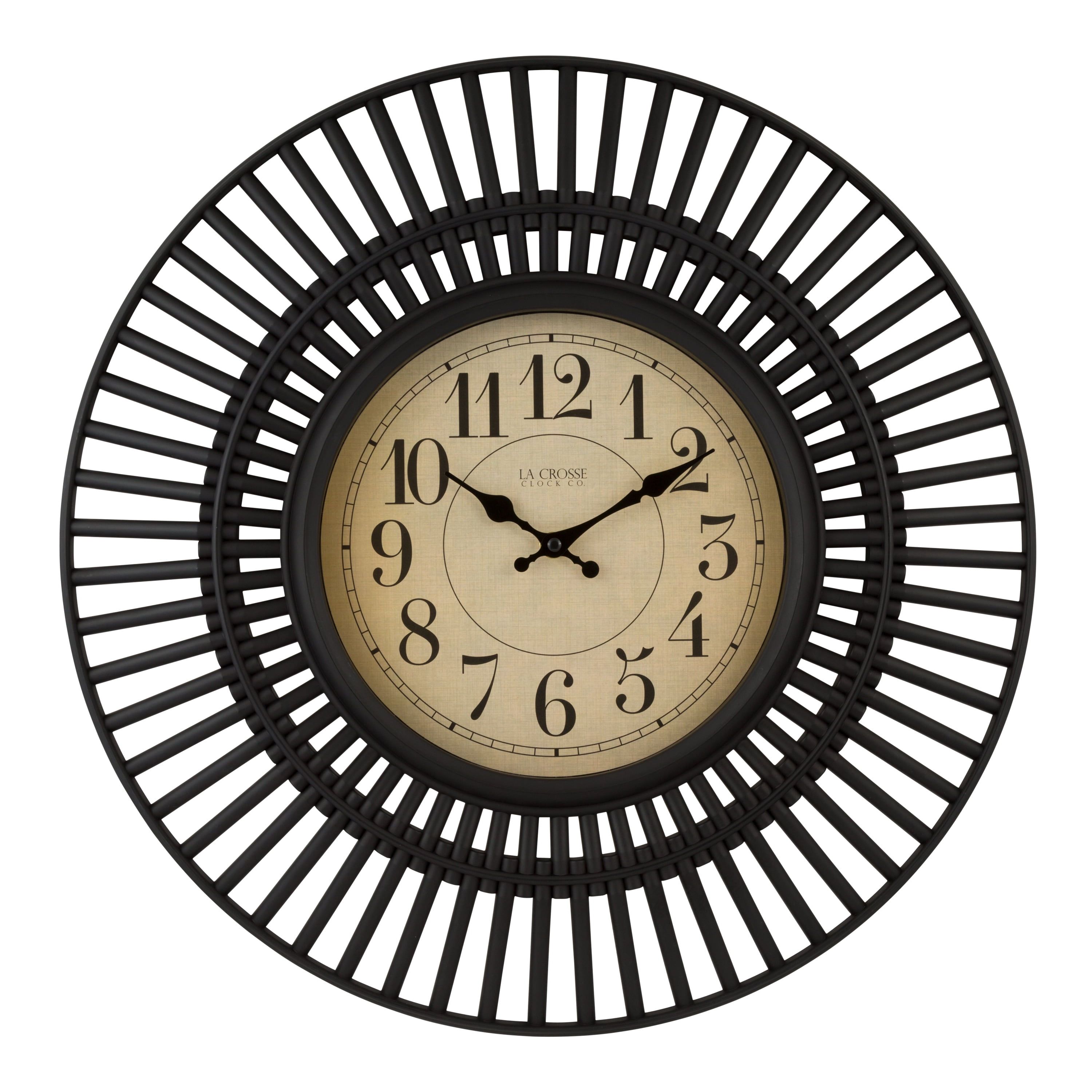 Covington 20-Inch Black Plastic Round Quartz Wall Clock