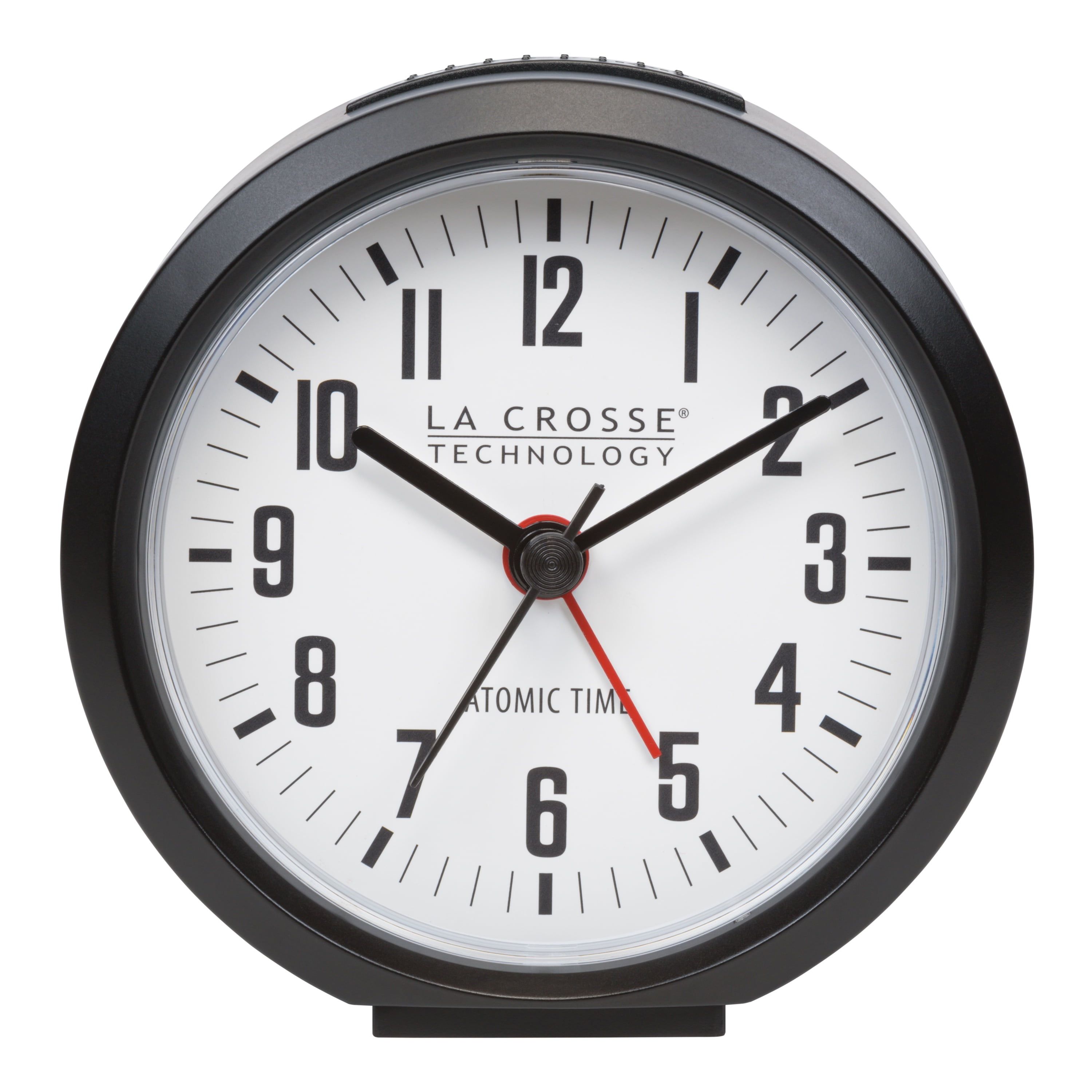 La Crosse 4-Inch Black Atomic Analog Alarm Clock