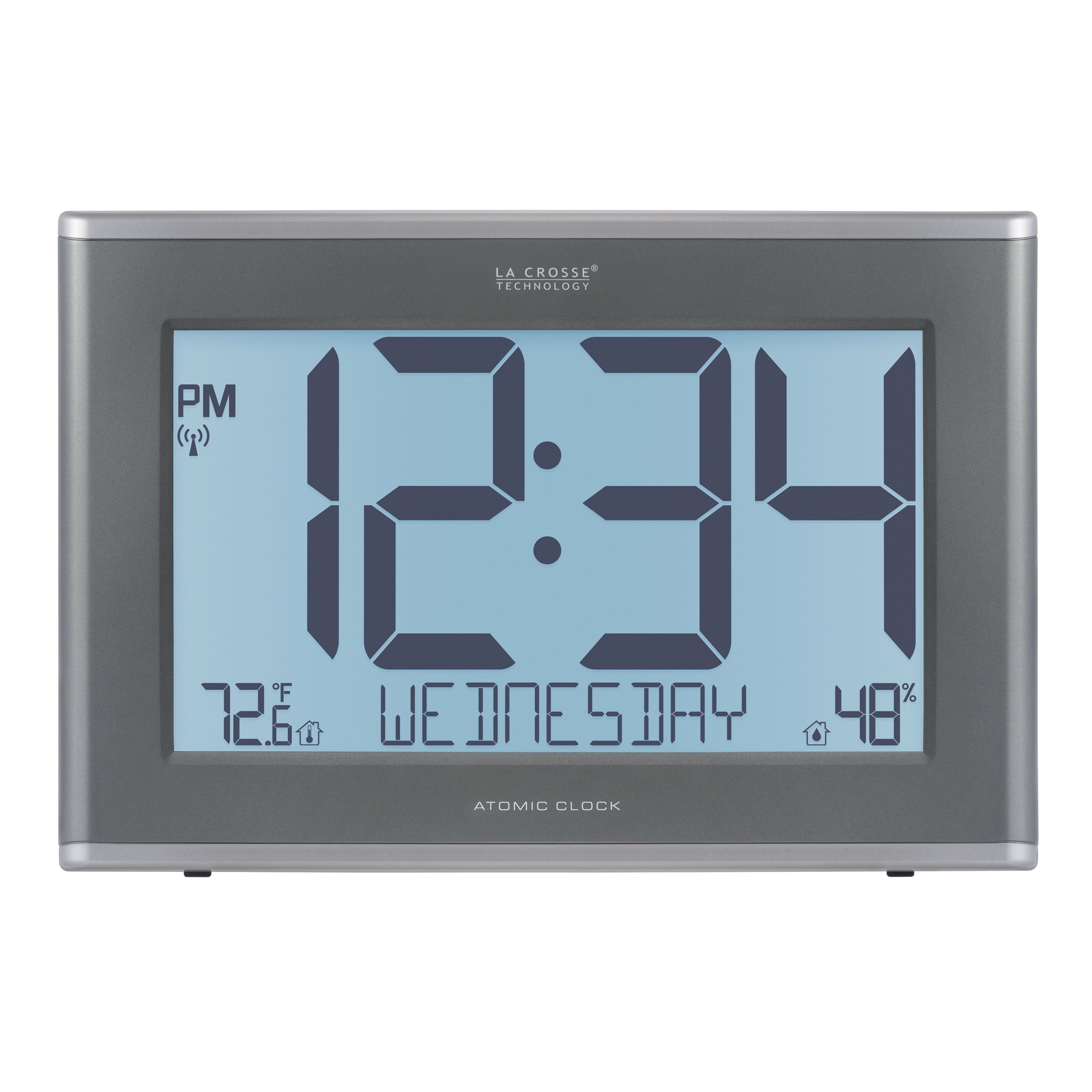 Extra-Large Gray Atomic Digital Wall Clock with Backlight