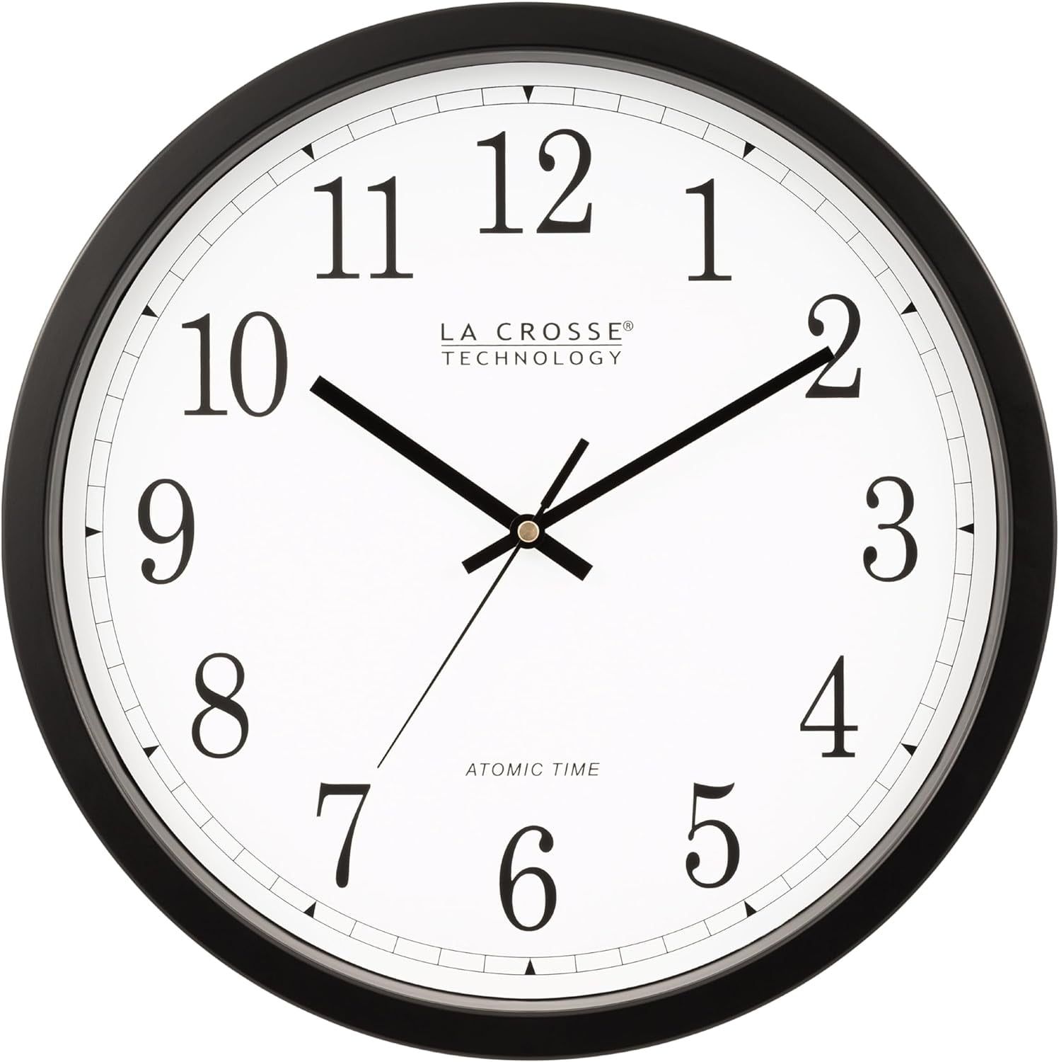 14-Inch Black and White Plastic Atomic Wall Clock