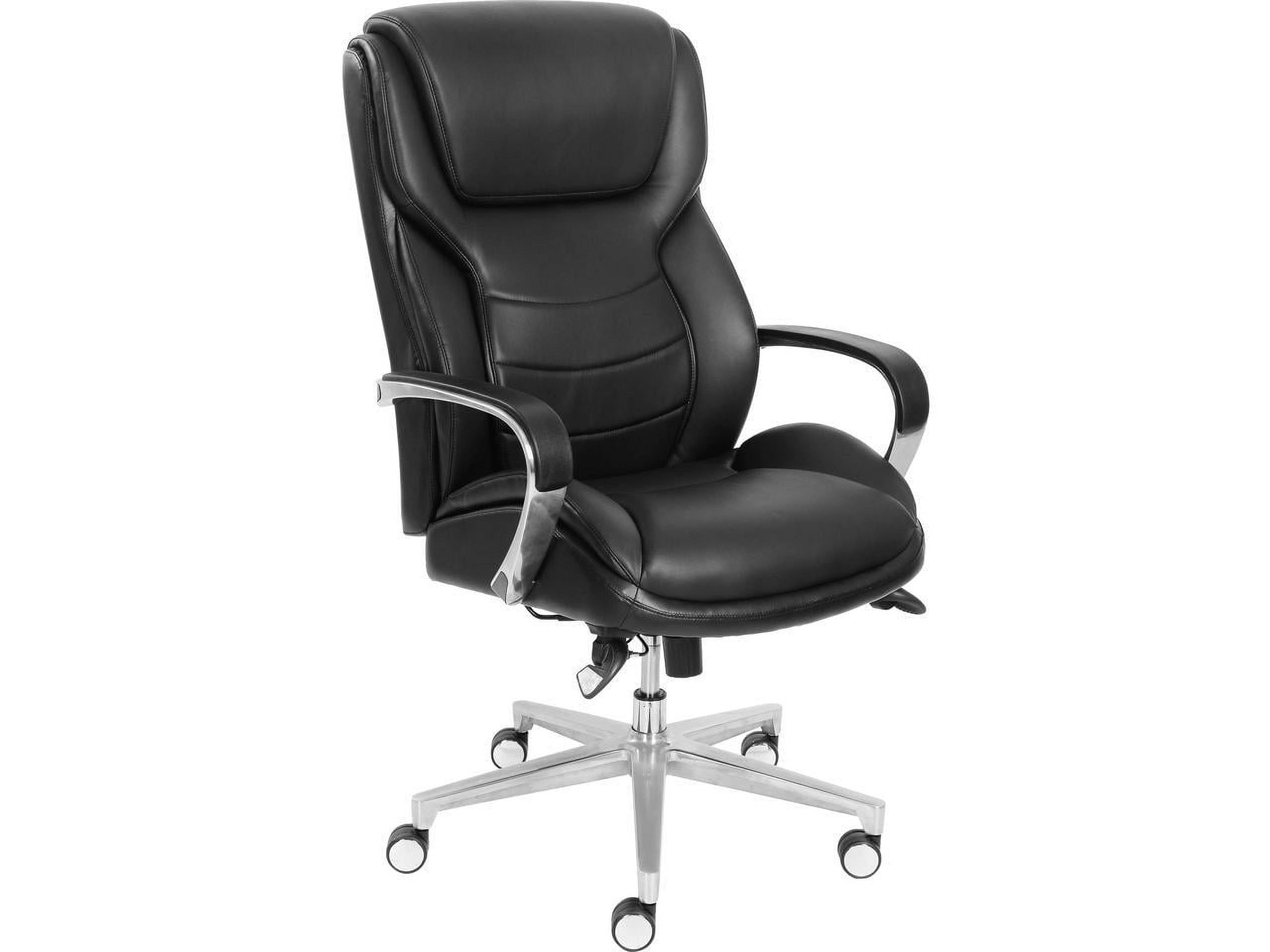 High-Back Executive Chair with Gel Seat in Faux Leather Black