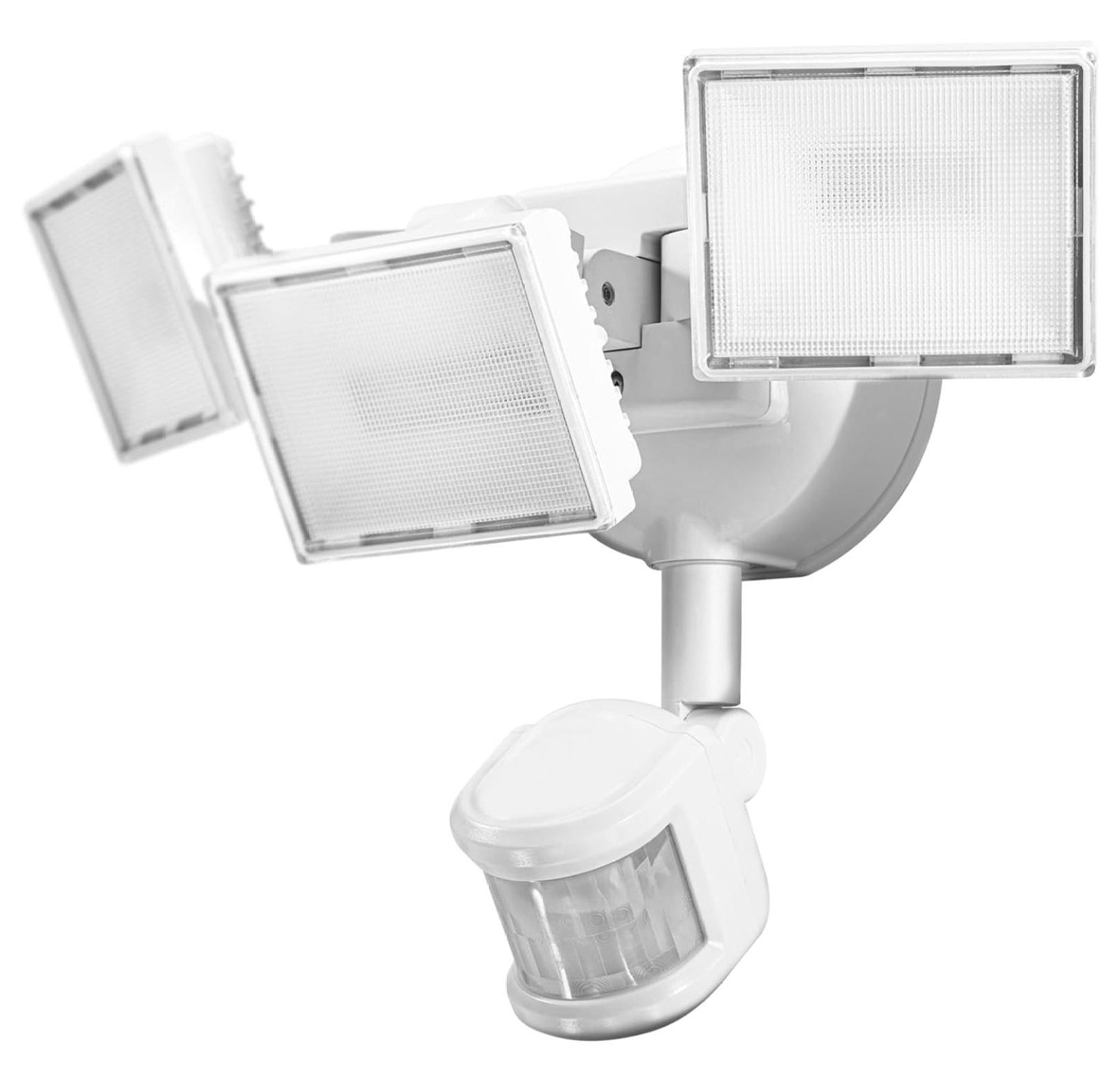 White Triple-Head LED Motion Sensor Security Floodlight