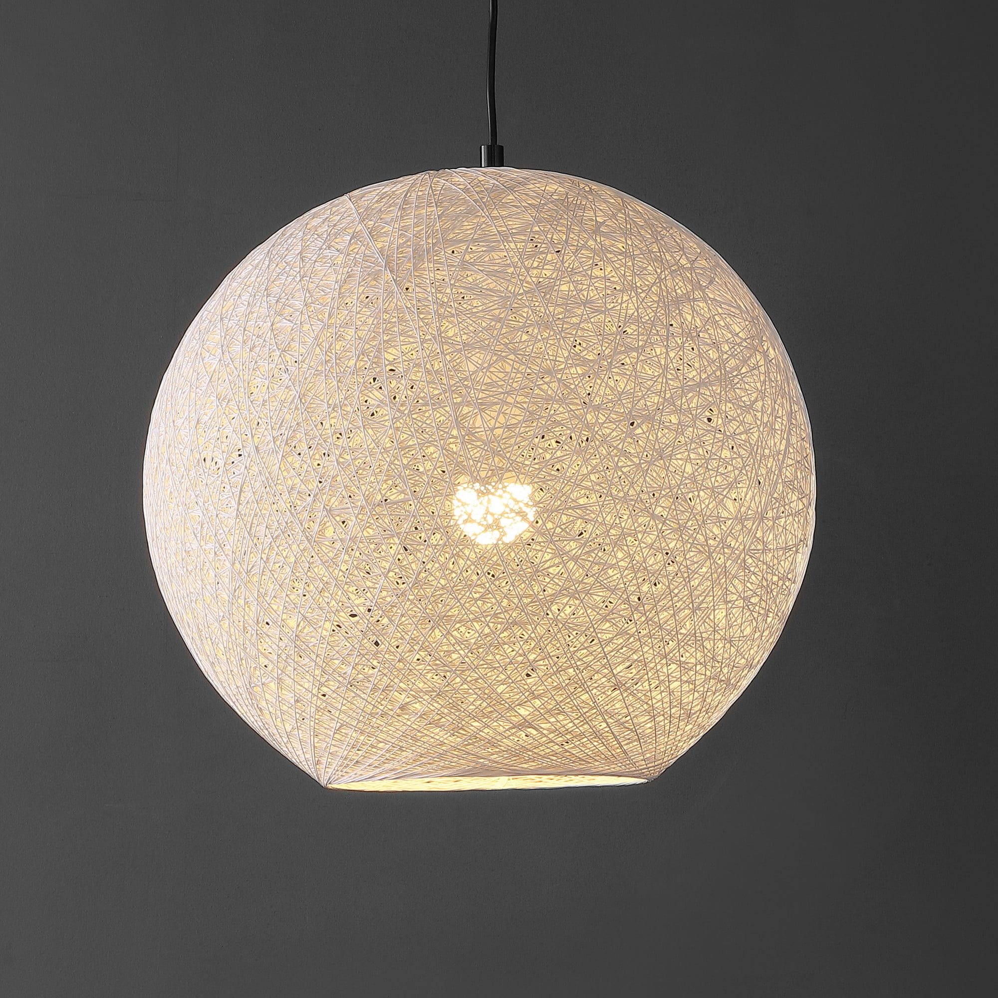 Lacey 19.5" White Bohemian Globe LED Pendant Light