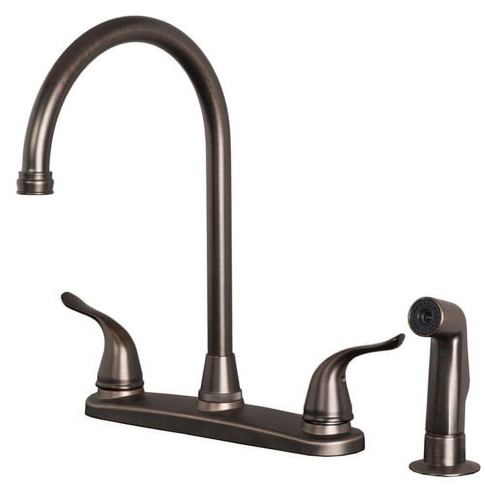 Bronze High Arc Deck Mount Kitchen Faucet with Side Sprayer