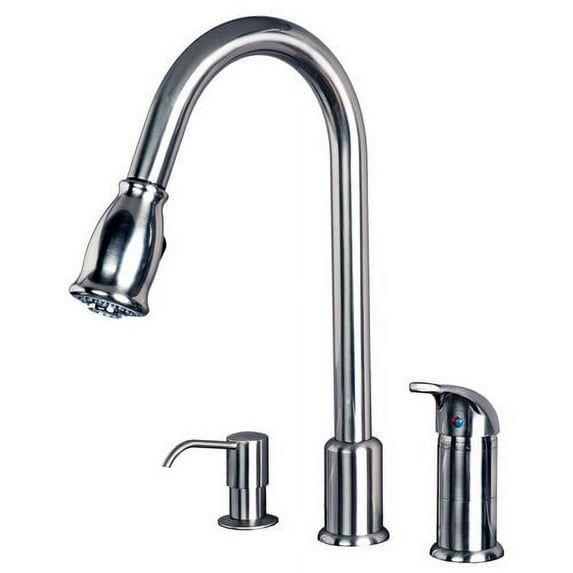 Stainless Steel Pull-Down Kitchen Faucet with Soap Dispenser