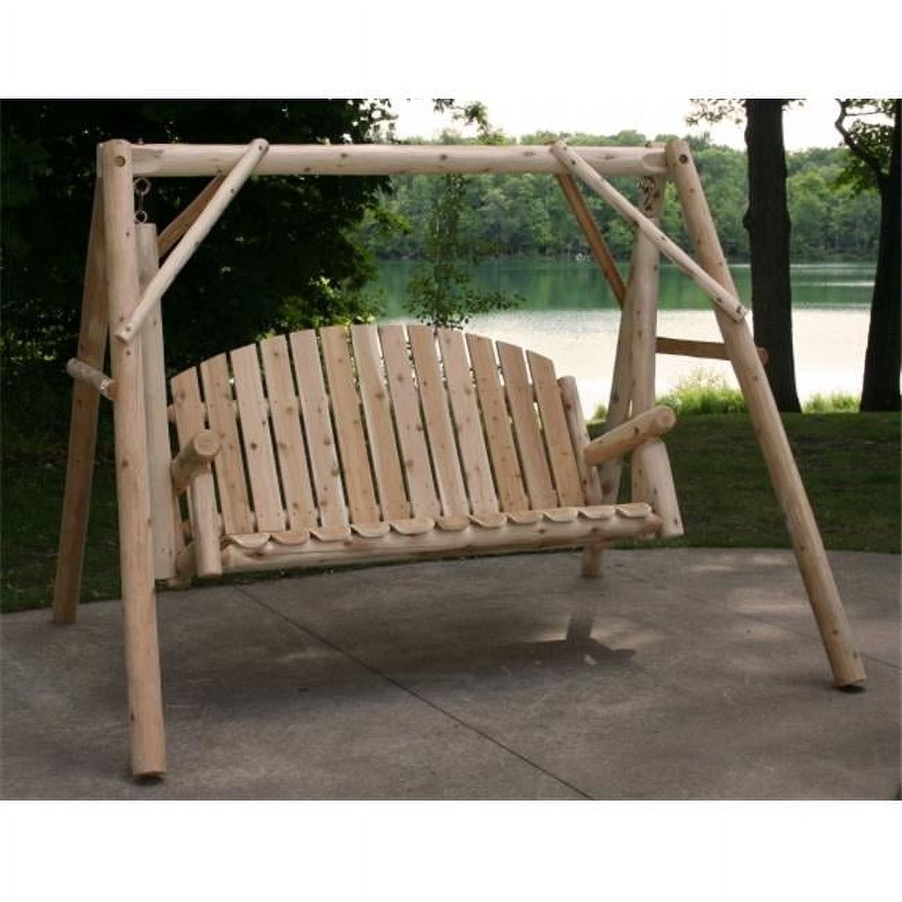 5-Foot Natural Cedar Wood Hanging Porch Swing