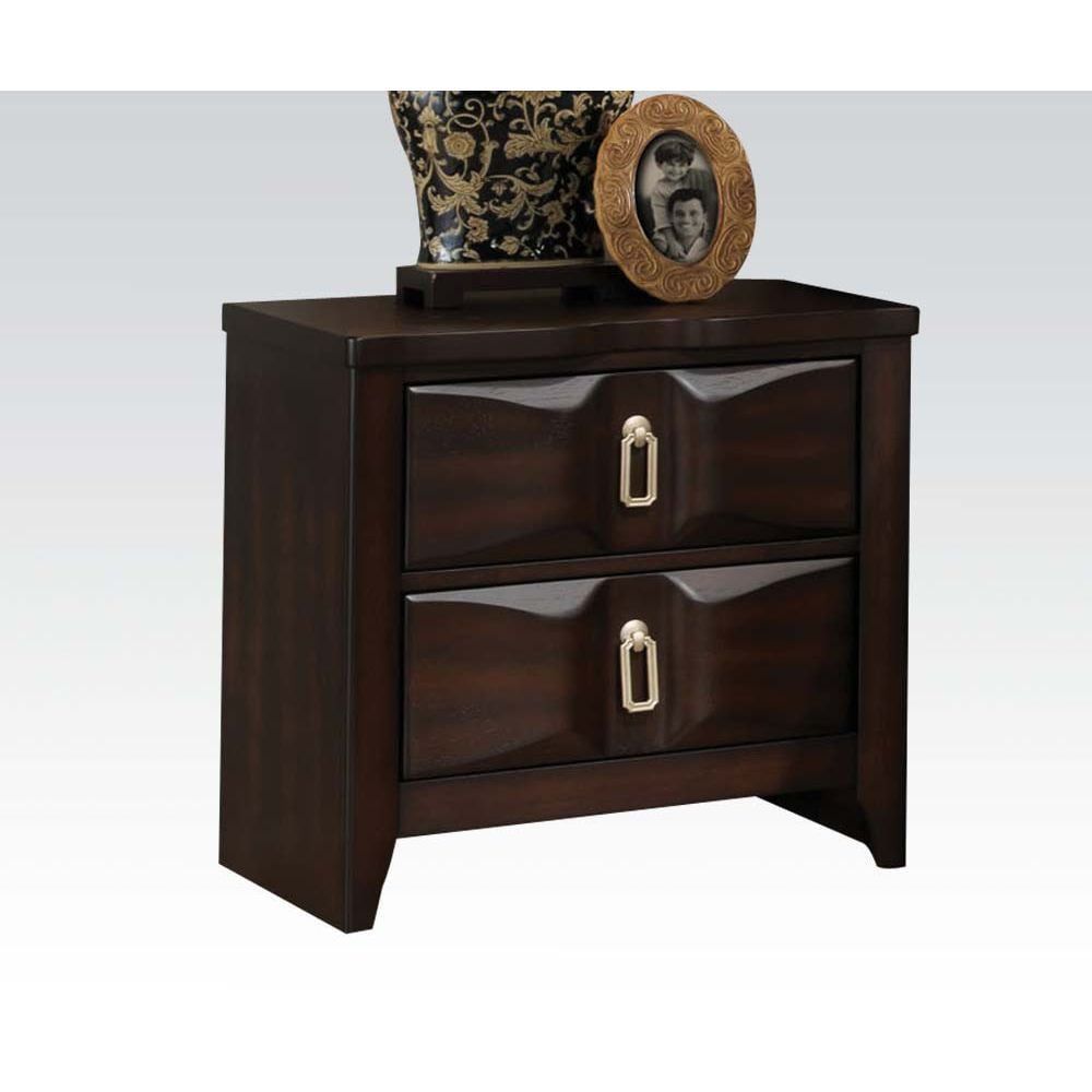 Lancaster Espresso Transitional 2-Drawer Nightstand