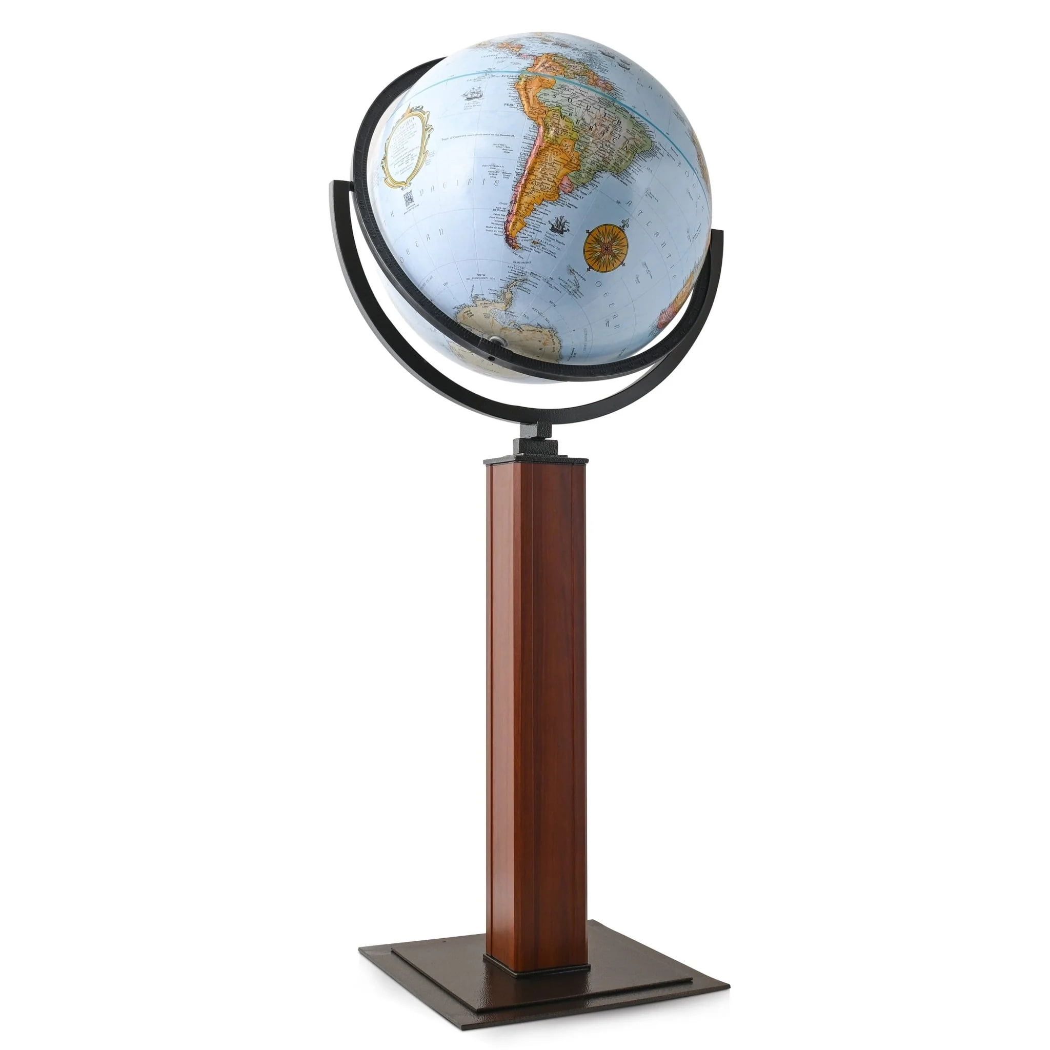 Landen 44" Blue Floor Standing Globe with Metal Base