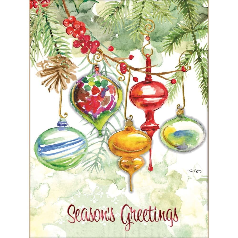 Festive Christmas Ornaments Luxe Greeting Cards Set