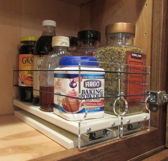 Large Acrylic 2-Drawer Pullout Spice Rack Organizer