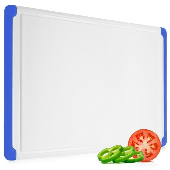 Large Blue and White Plastic Rectangular Cutting Board