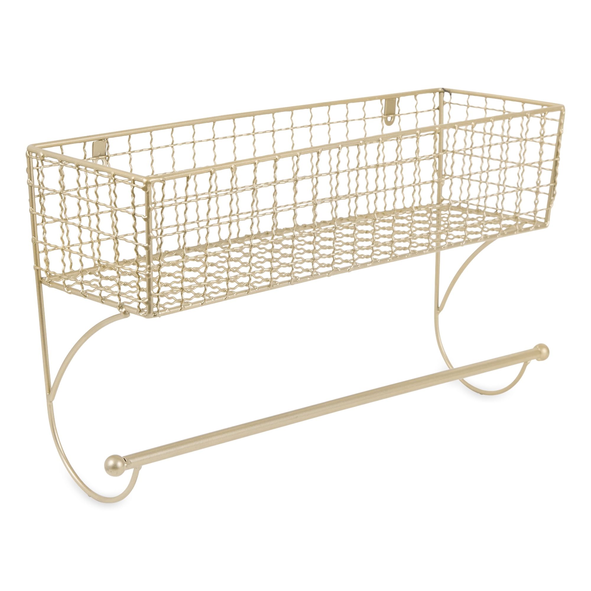 Large Gold Metal Wall Mounted Farmhouse Towel Rack