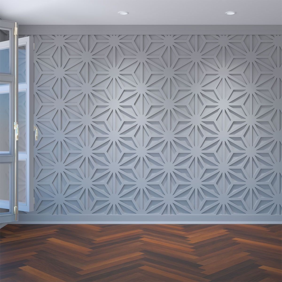 Large Gray PVC Decorative Fretwork Wall Panels