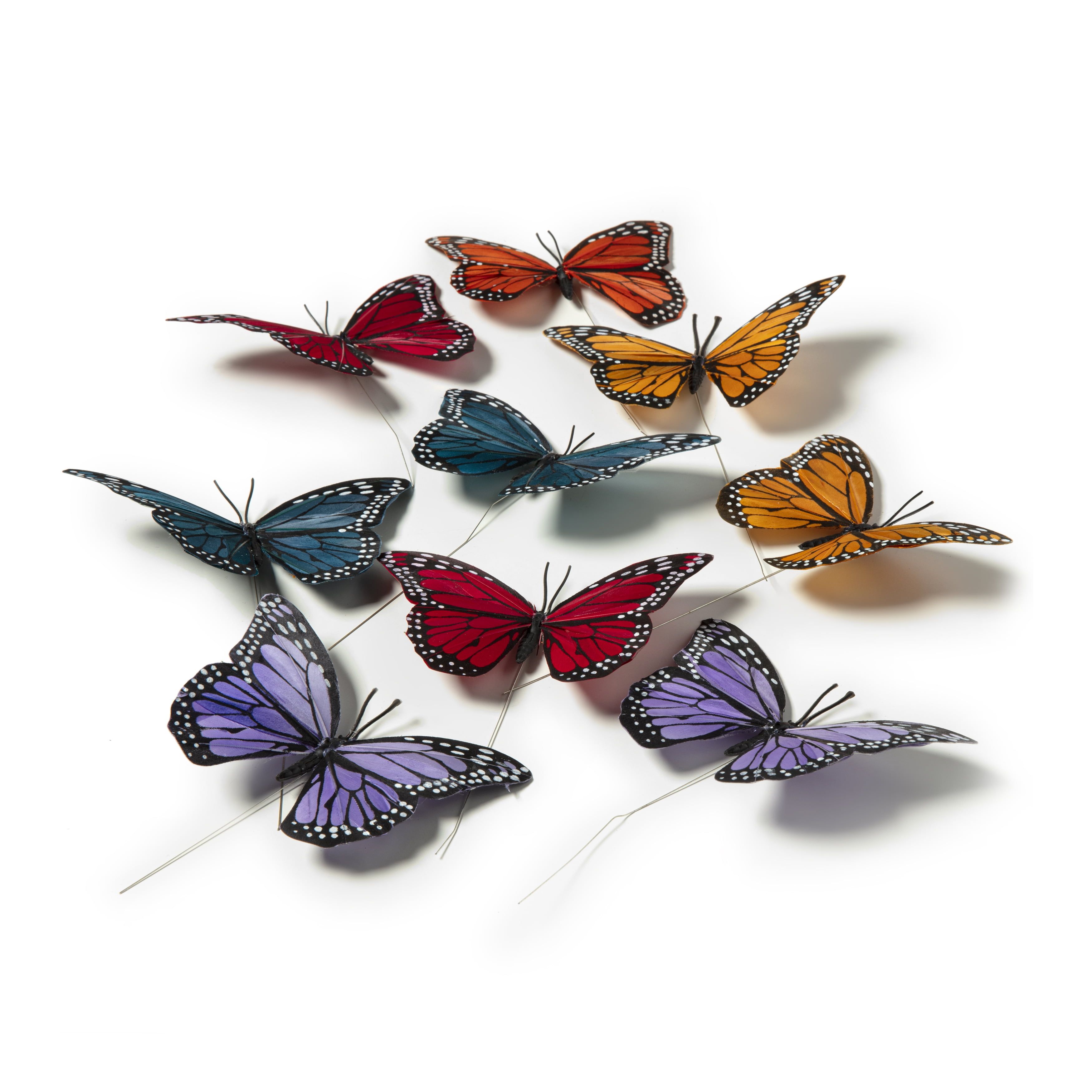 Large Multicolor Fabric Decorative Butterflies Value Pack