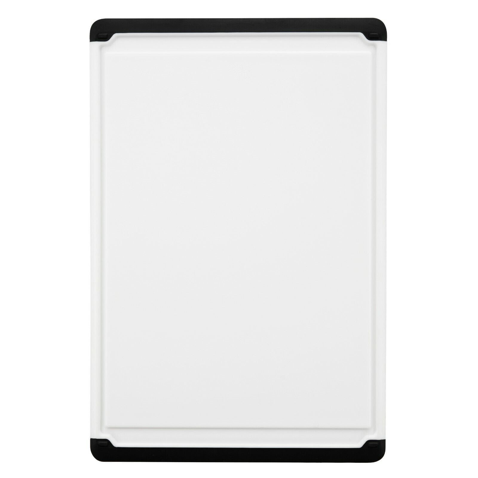 Large Black and White Plastic Cutting Board with Drip Grooves