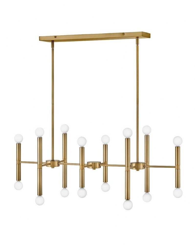 Mid-Century Modern Sputnik 16-Light Chandelier in Lacquered Brass