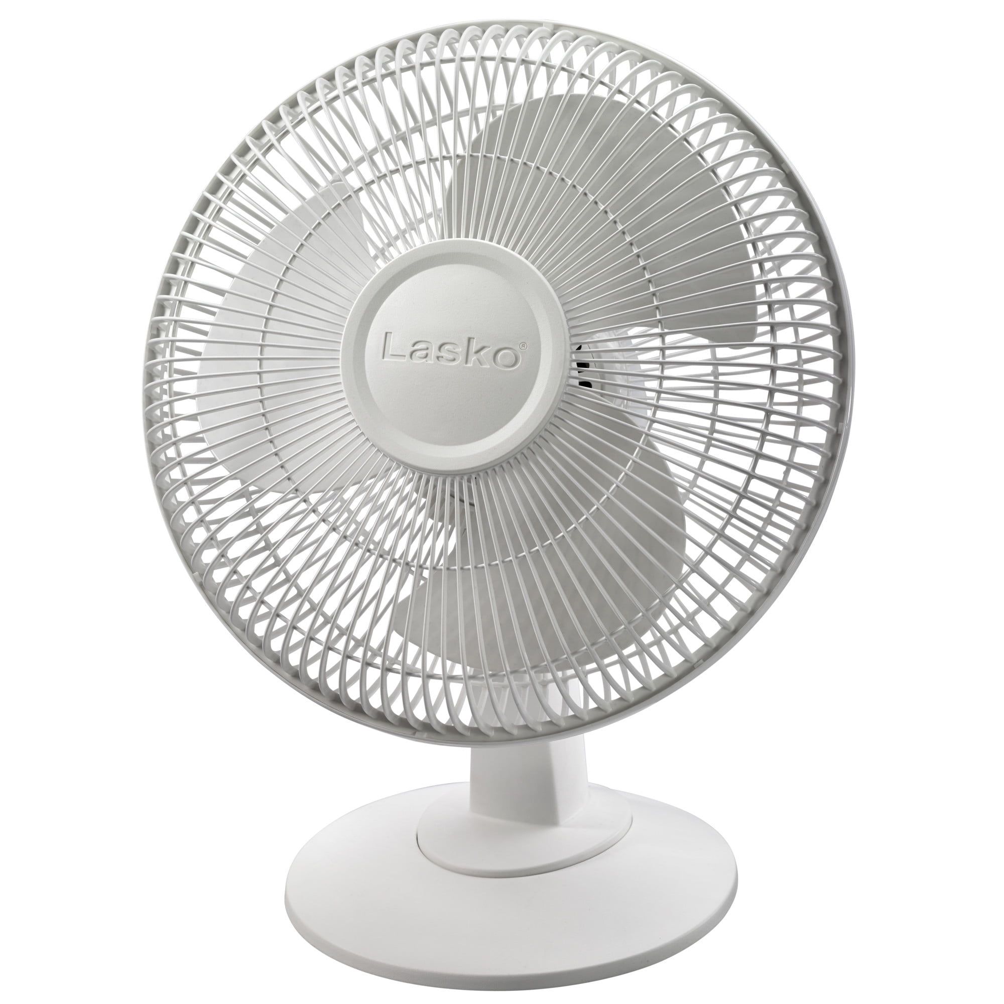 White 12" Oscillating Table Fan with Tilt-Back Head