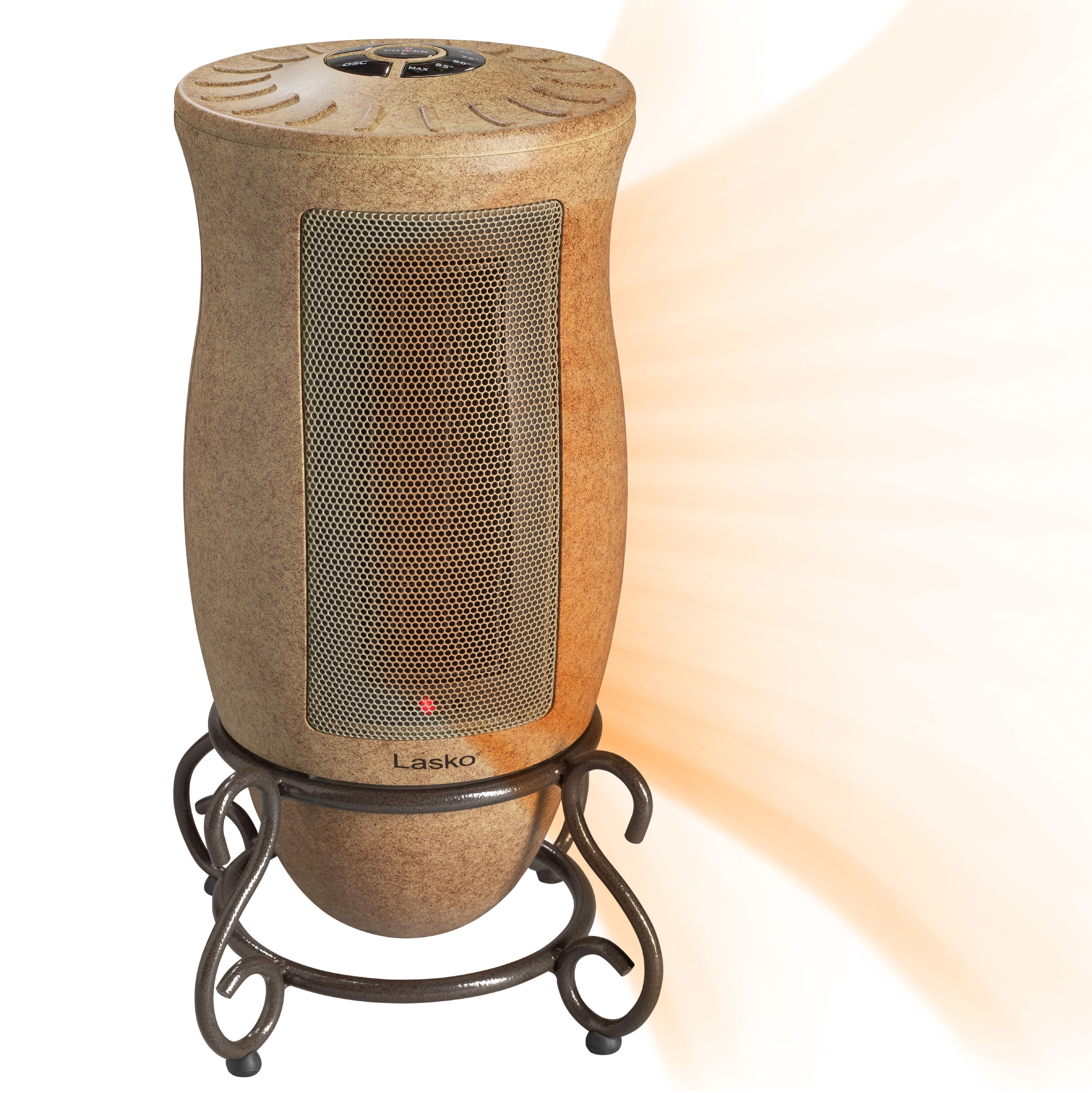 16" Beige Ceramic Oscillating Space Heater with Thermostat