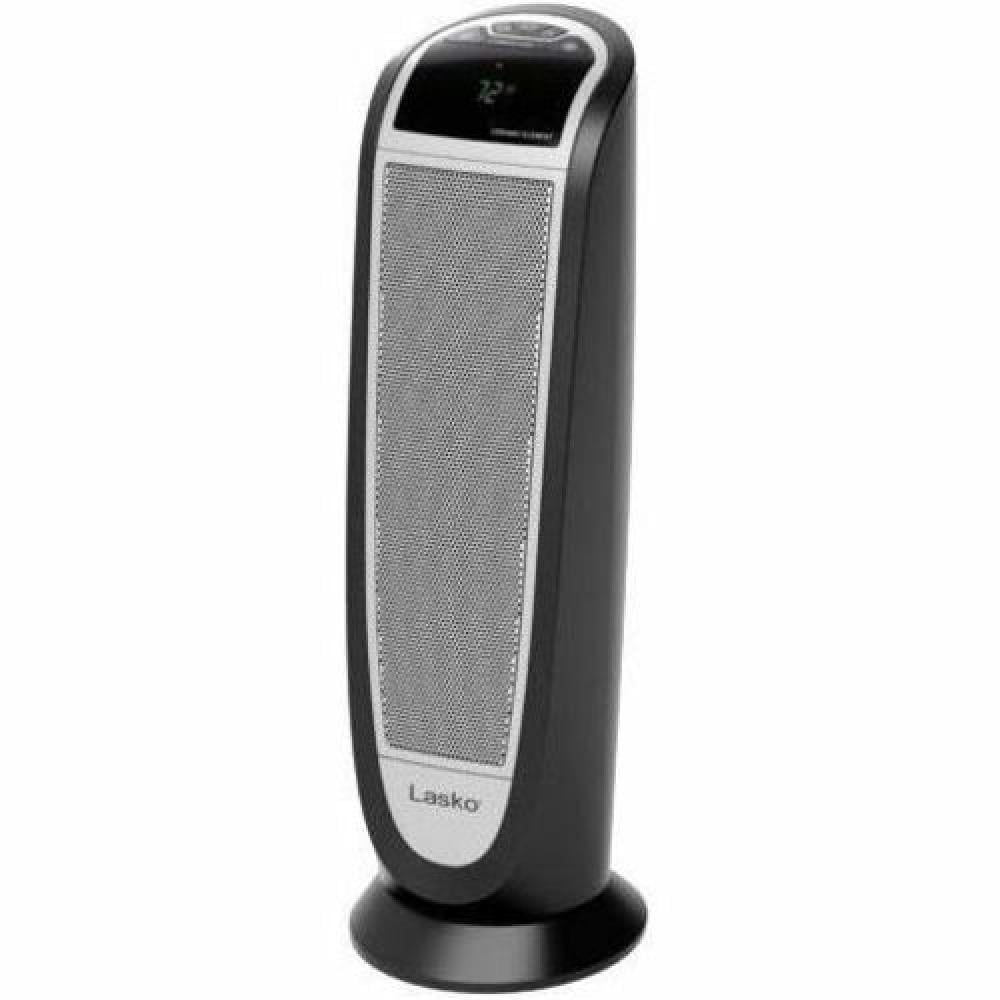 Lasko 23" Black Ceramic Electric Tower Heater with Remote