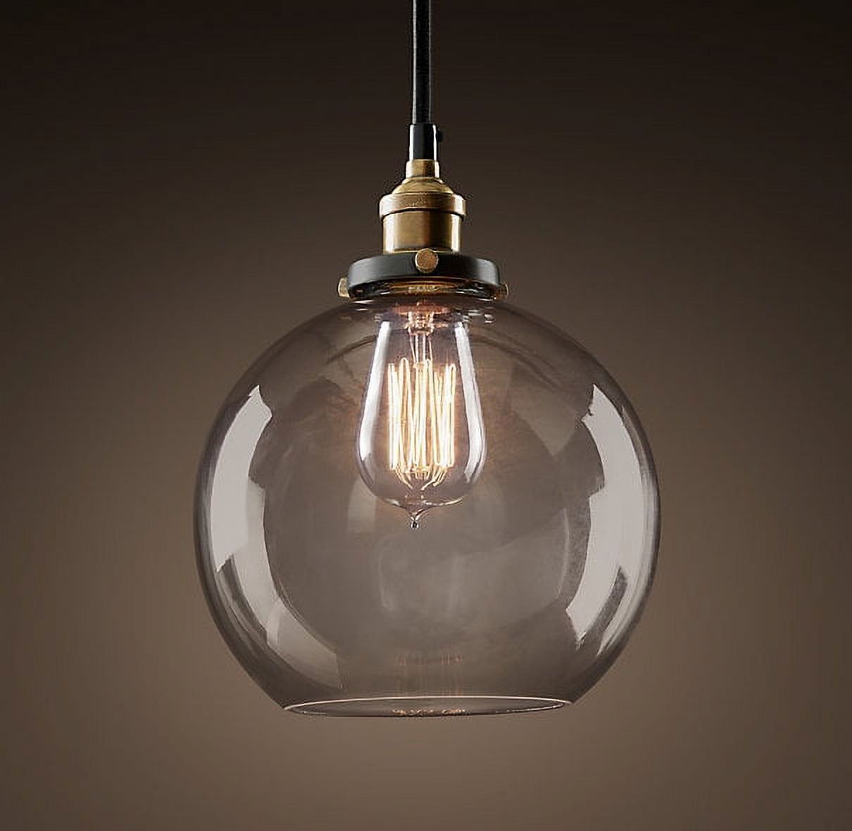 Mini Brass and Glass Globe LED Pendant Light