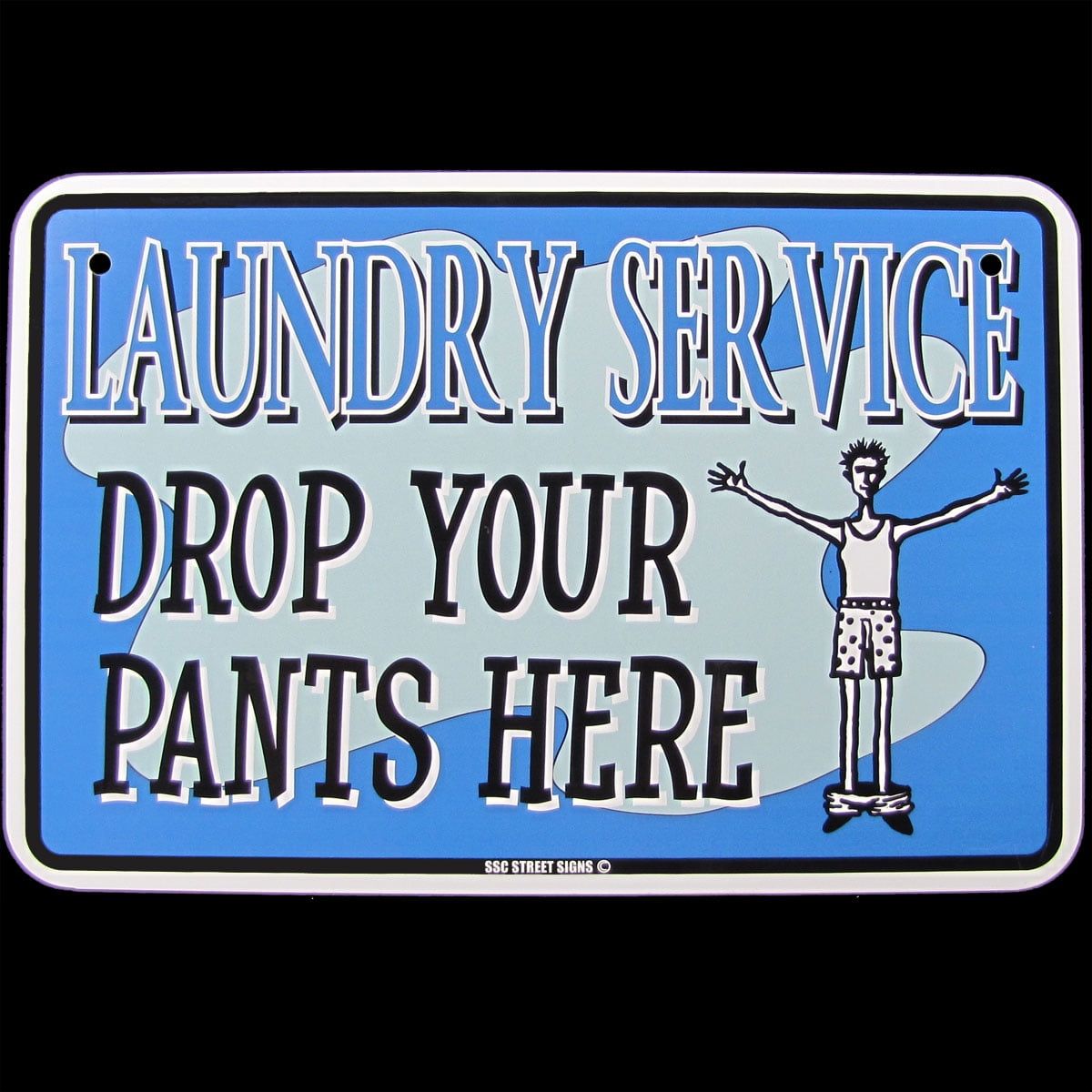 Funny Blue Aluminum Laundry Room Wall Sign