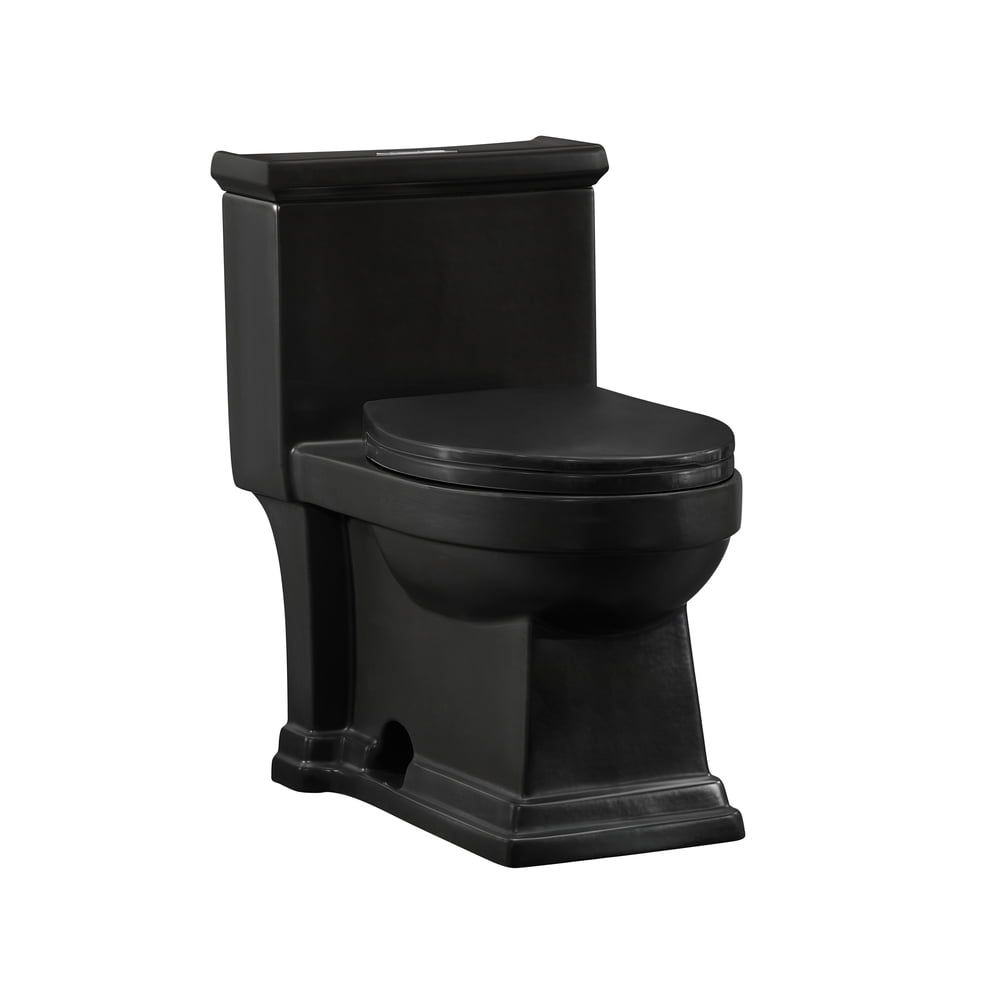 Matte Black High Efficiency One-Piece Elongated Toilet