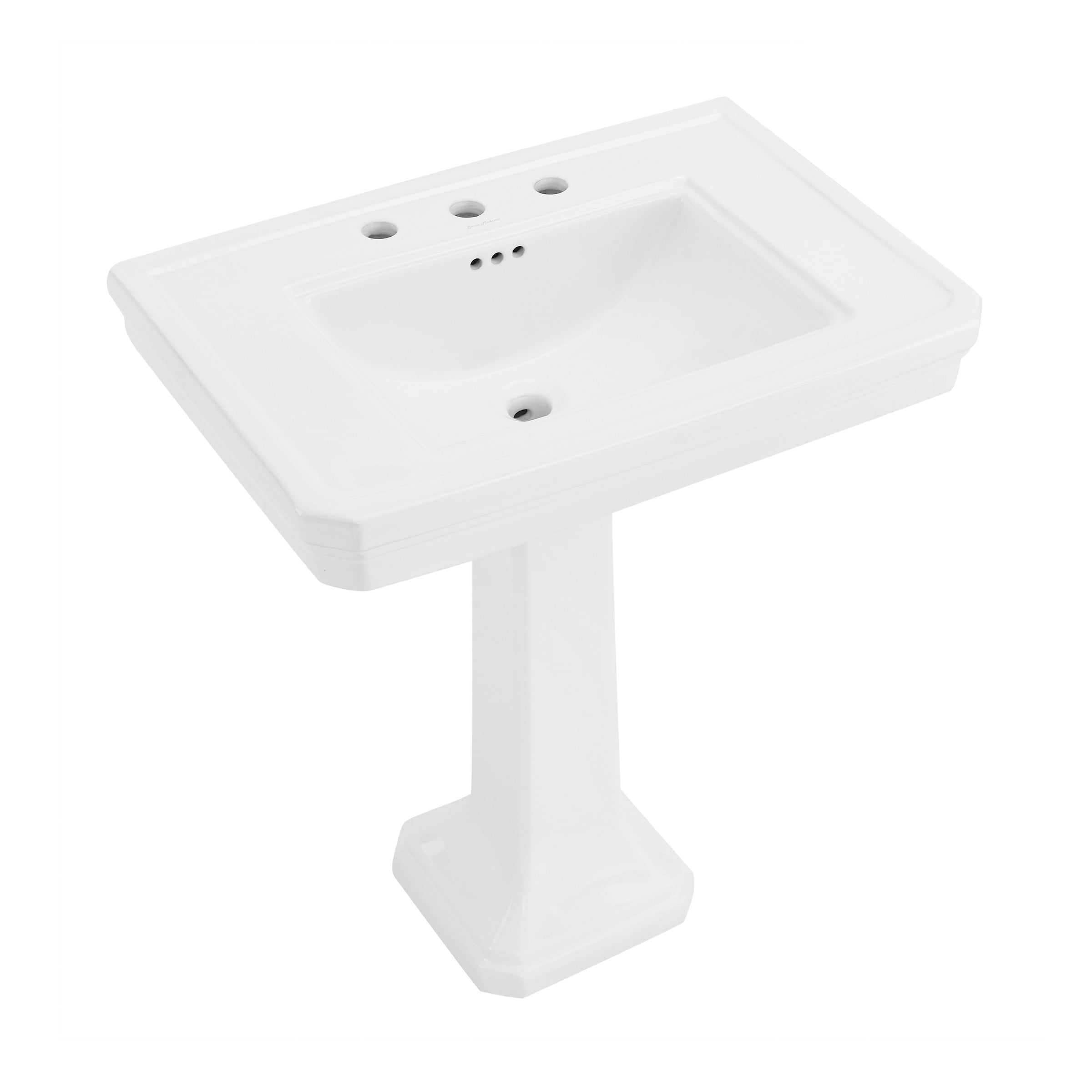 White Ceramic Classic Pedestal Bathroom Sink