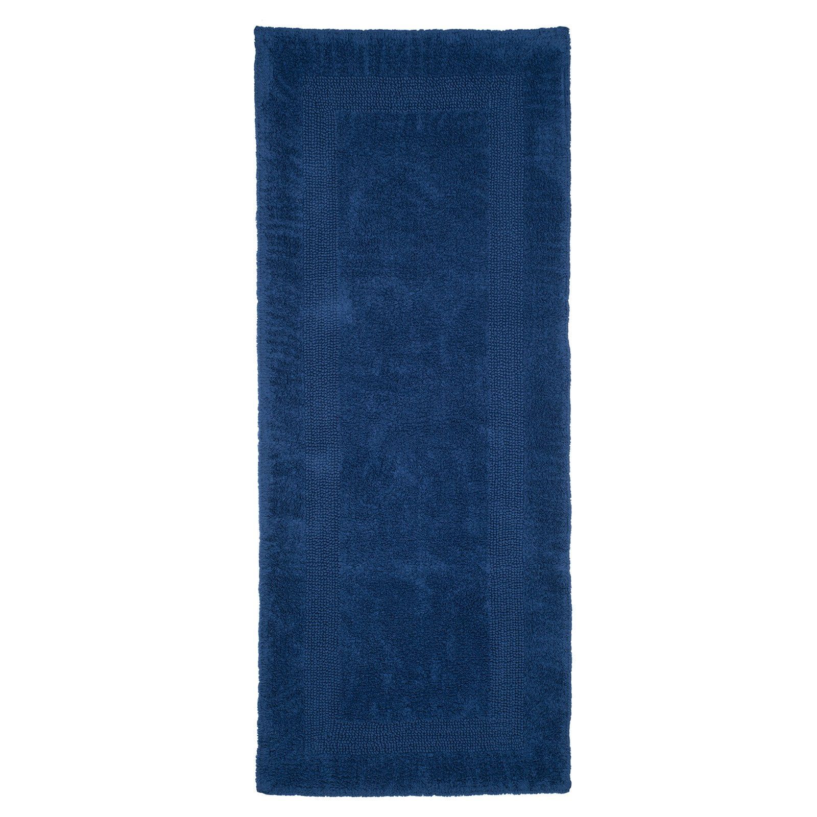 Coastal Comfort Cotton 24x60 Reversible Bath Runner in Navy