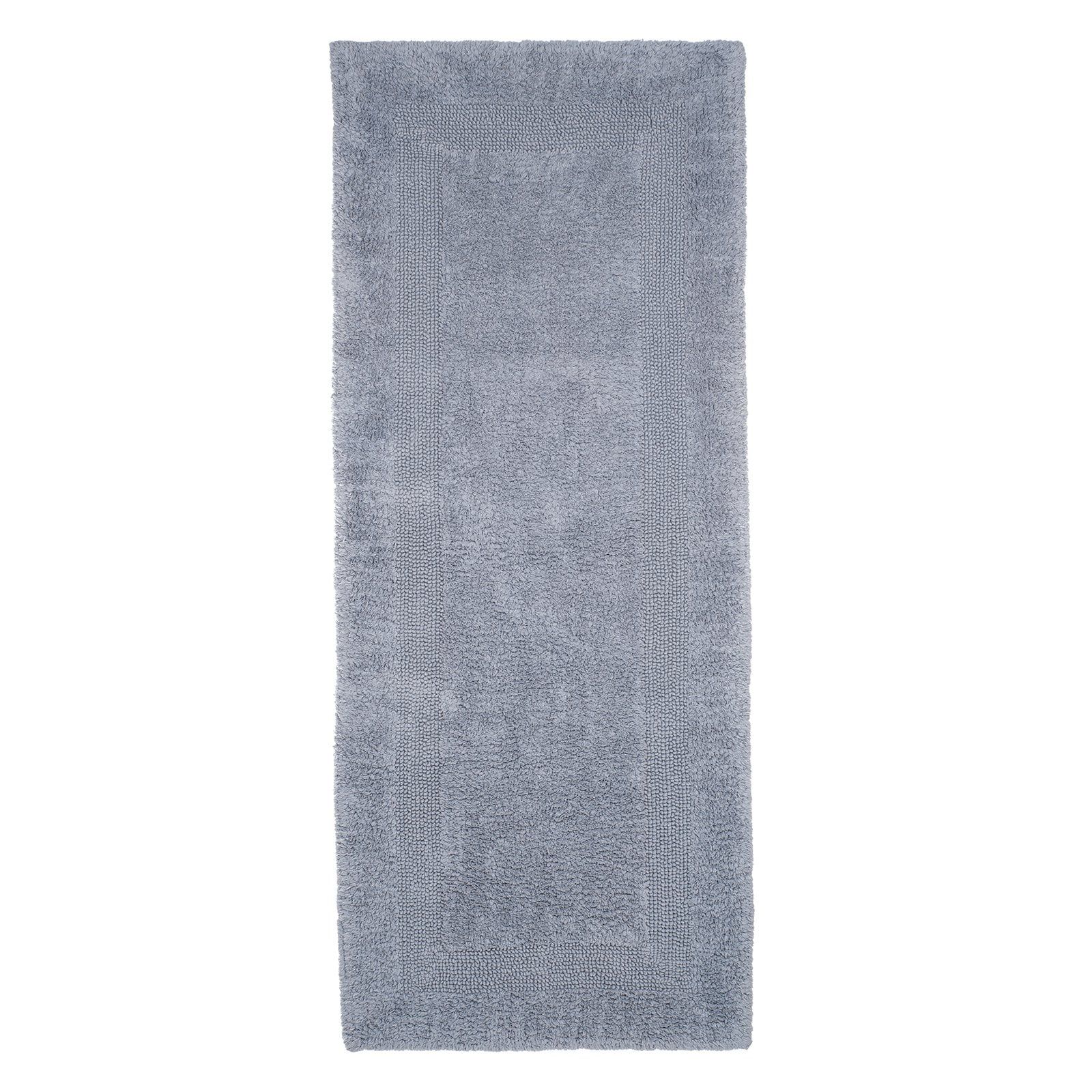 Silver 60'' x 24'' Cotton Reversible Bath Rug