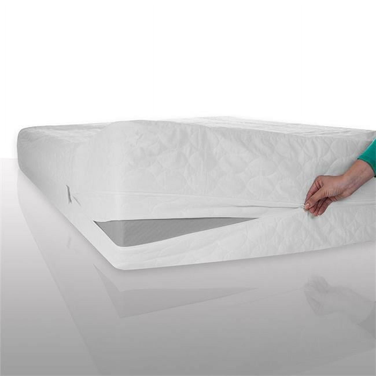 Twin XL White Cotton Waterproof Mattress Protector with Zipper