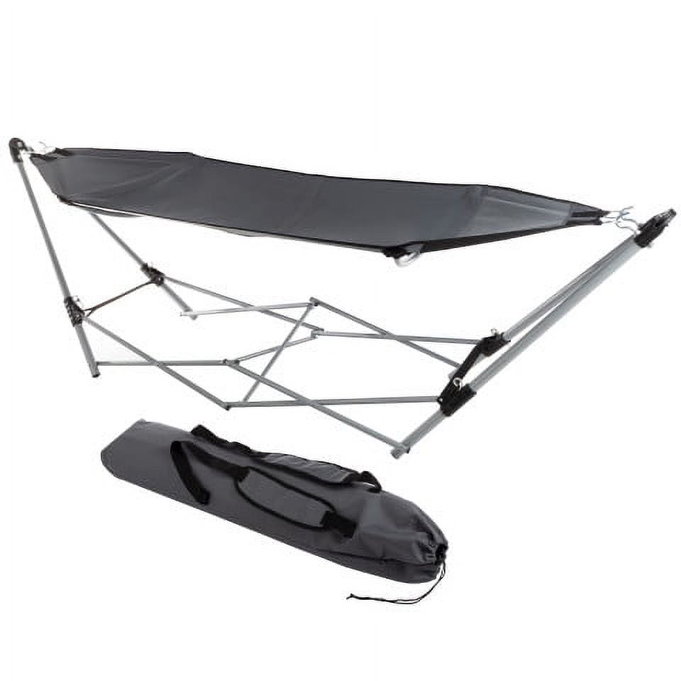 Gray Foldable Portable Hammock with Aluminum Stand