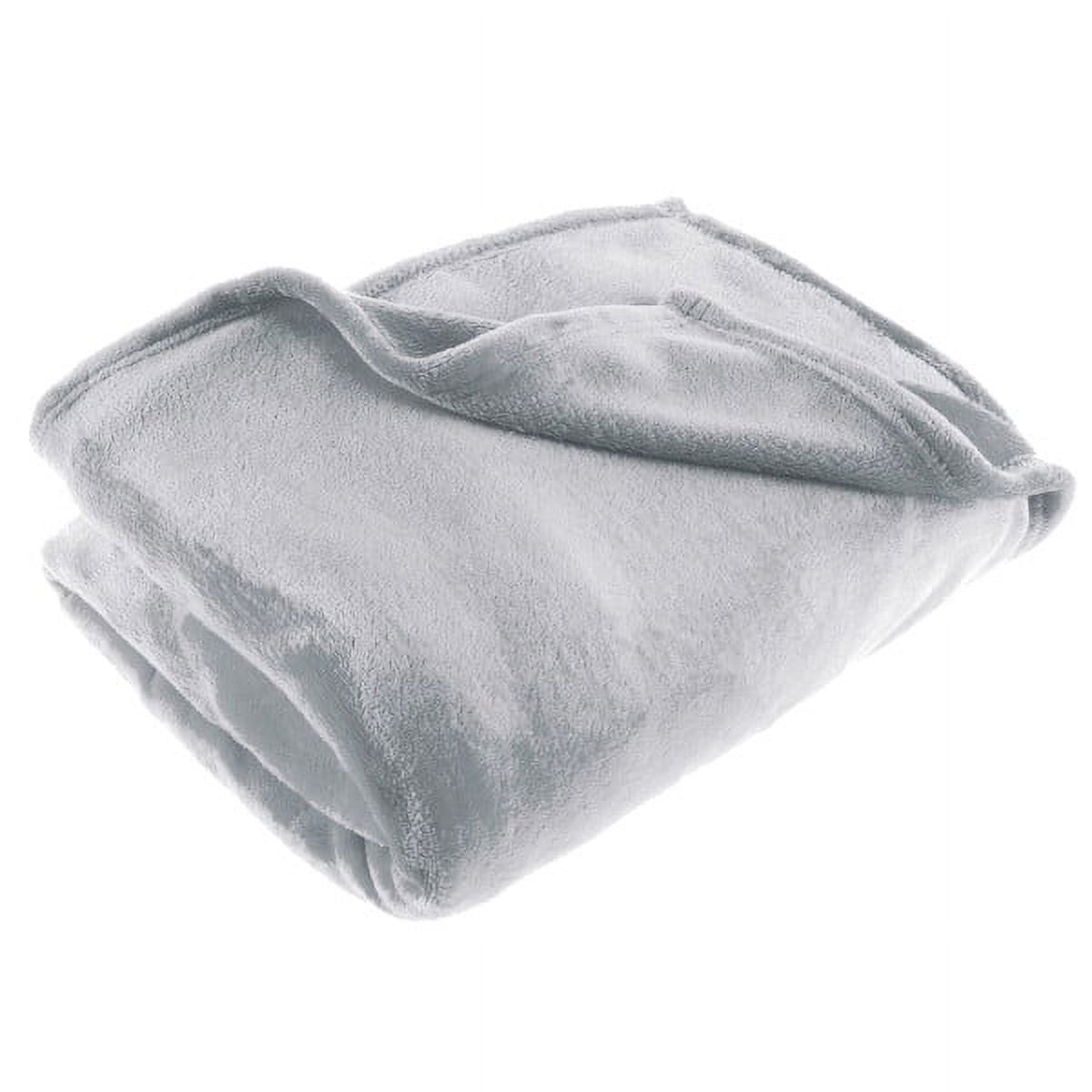 Gray Oversized Plush Microfiber Fleece Throw Blanket