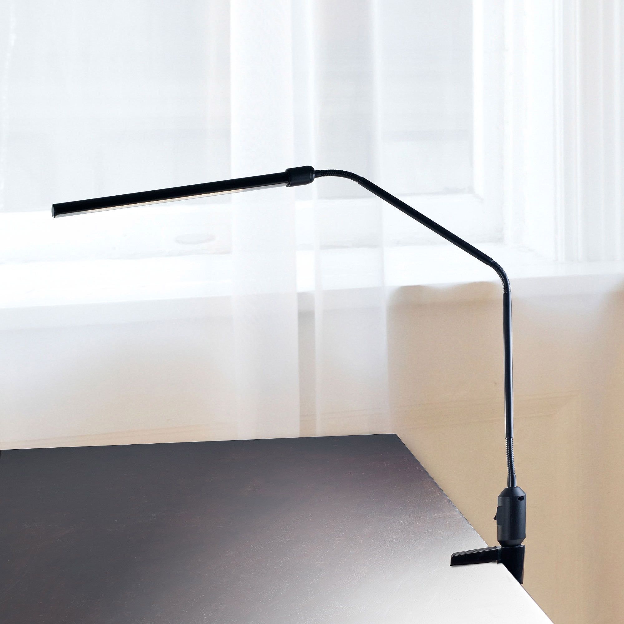 Adjustable Black LED Clamp Desk Lamp for Kids