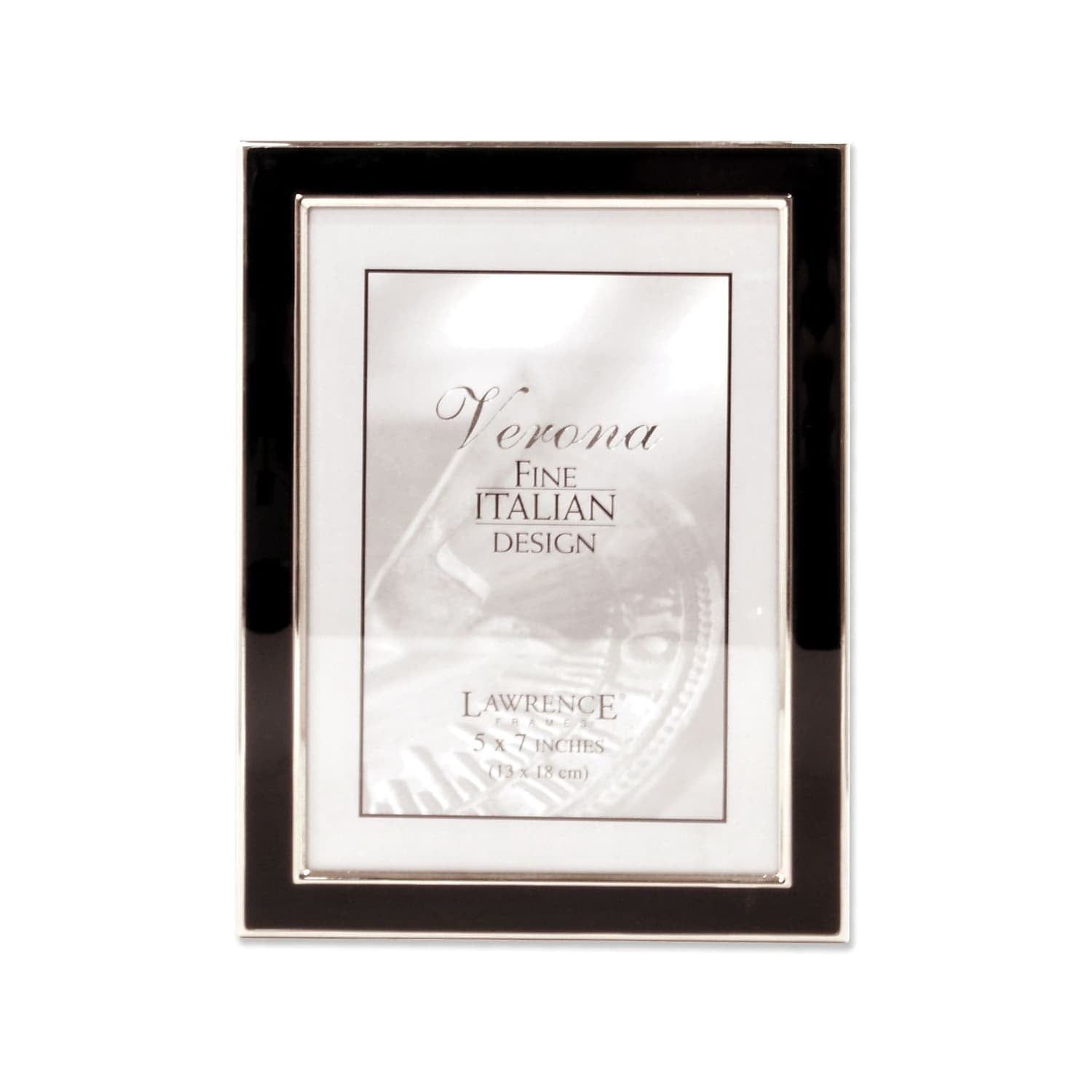 Silver Plated 5x7 Metal Frame with Black Enamel