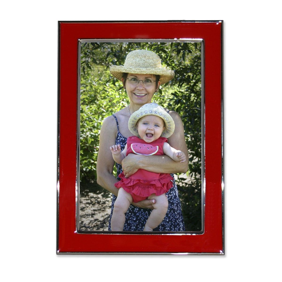 Classic Red and Silver 5x7 Metal Picture Frame