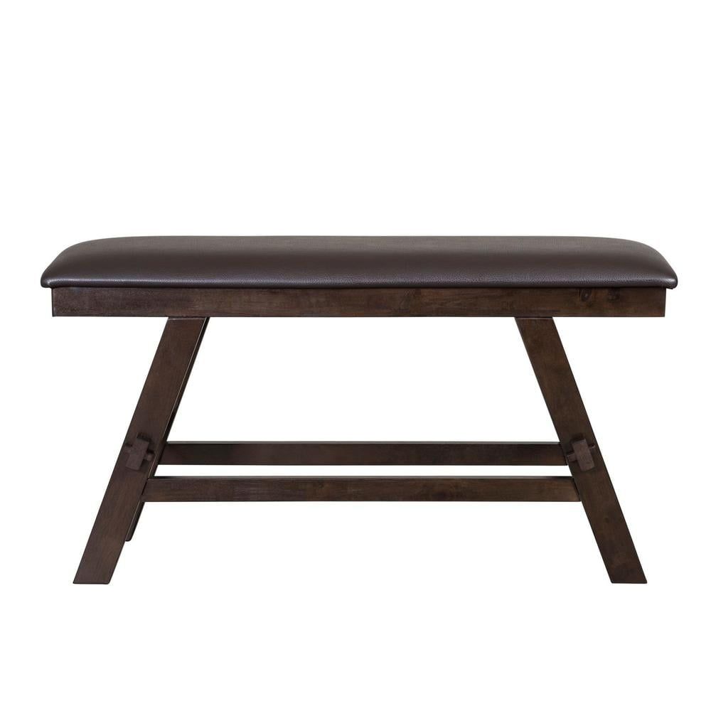 Lawson Dark Espresso Transitional Bench with Chocolate Upholstery