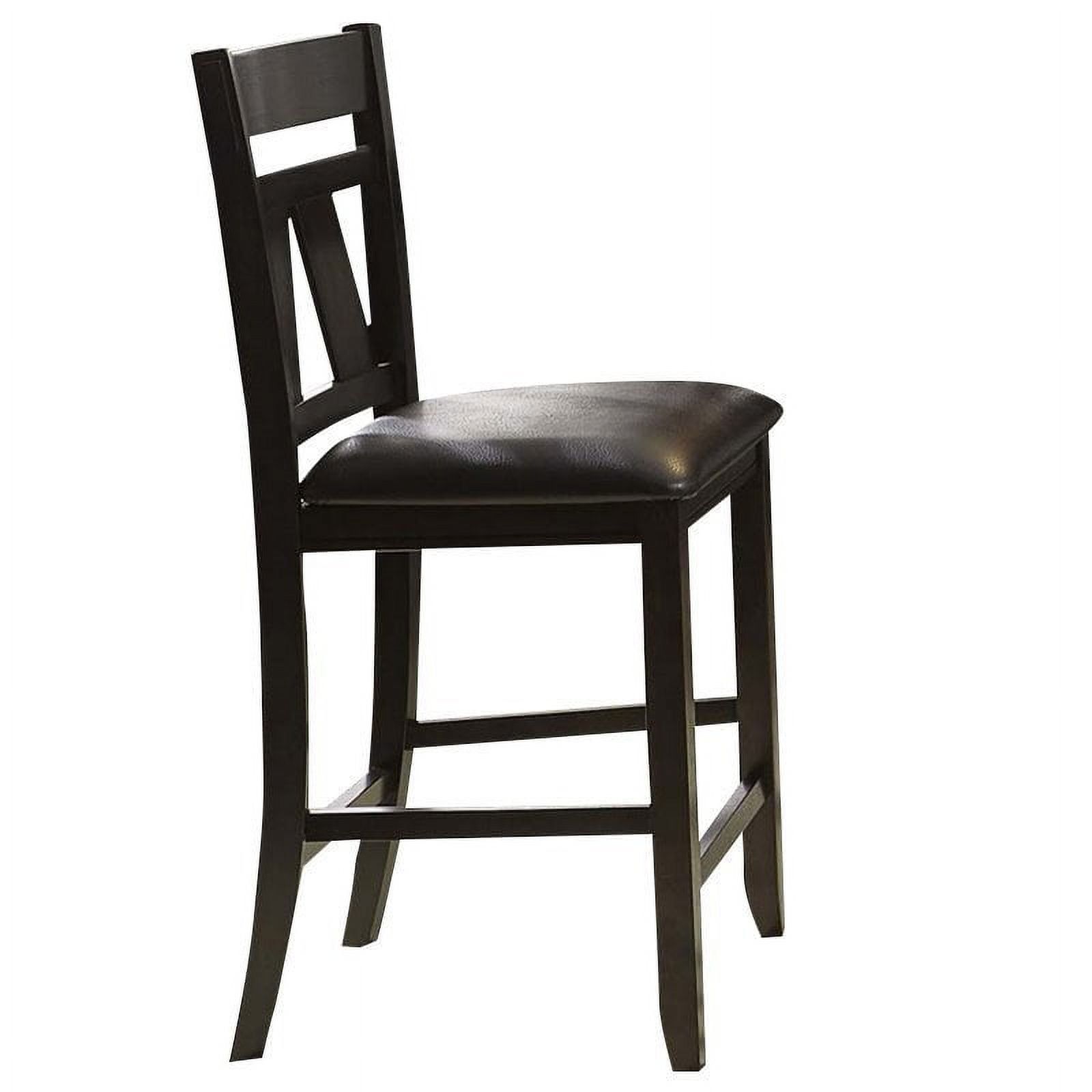 Espresso Wood Transitional Splat Back Counter Stool