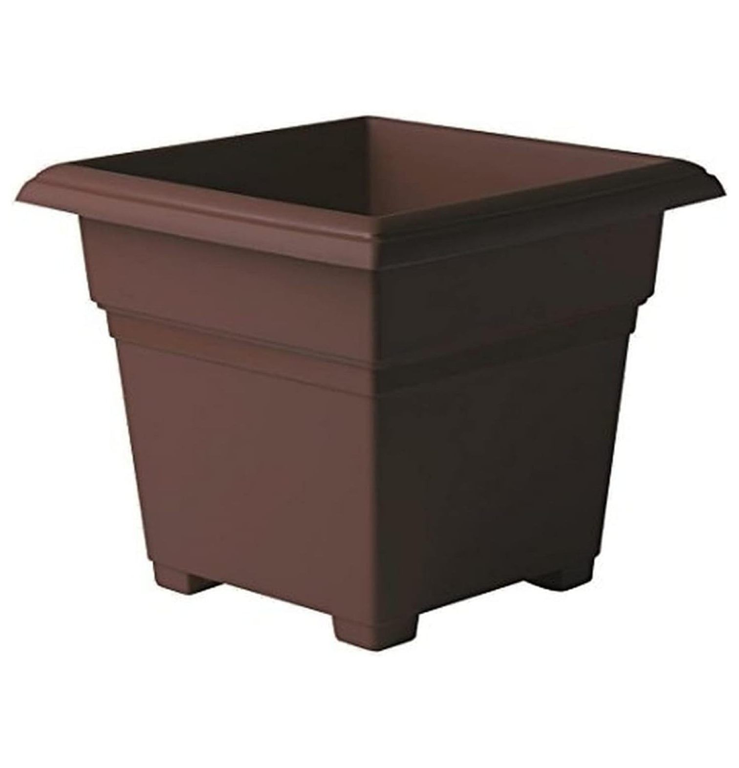 Brown 14-Inch Square Plastic Tub Planter